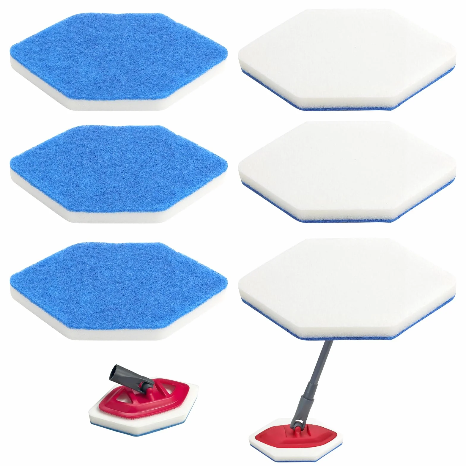 Vileda Bath Magic gąbki zamienne do mopa 6 sztuk dwustronne sześciokątne