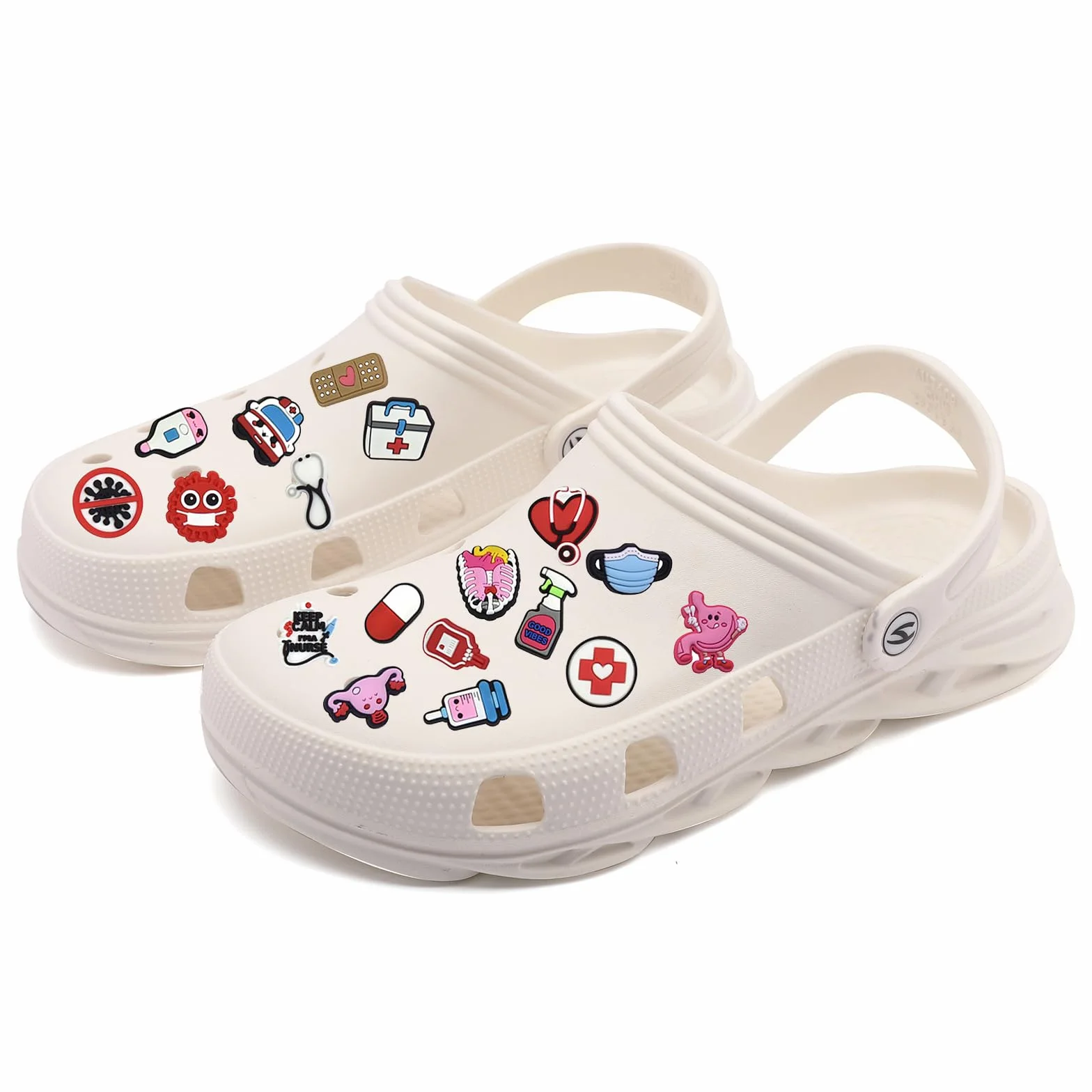 Przypinki do butów Crocs, 27 sztuk, talizmany przypinane, akcesoria medyczne, dekoracja sandałów Crocs, PVC