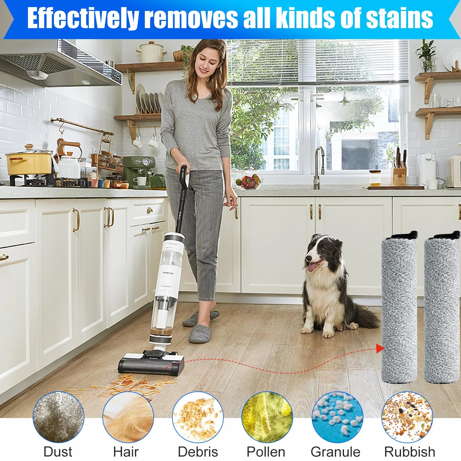 Wymienne Szczotki Rolkowe do Tineco Floor ONE S3 iFloor 3 Breeze, Mokro i Sucho
