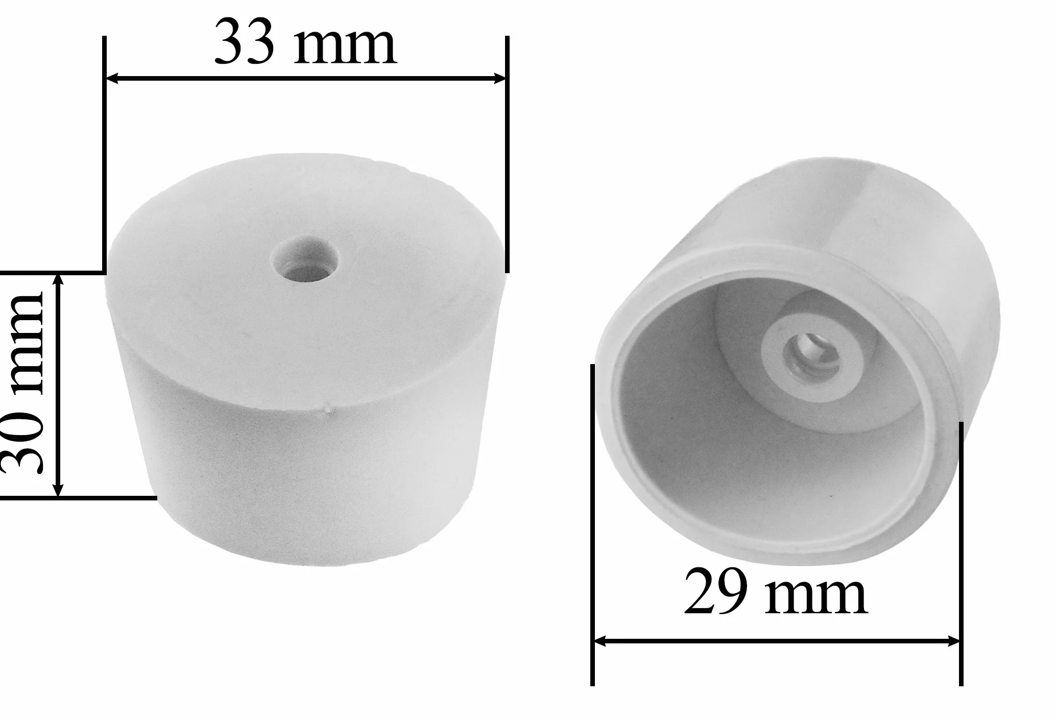 Korek Fermentacyjny 33/29mm Gumowy z Otworem do Balonu