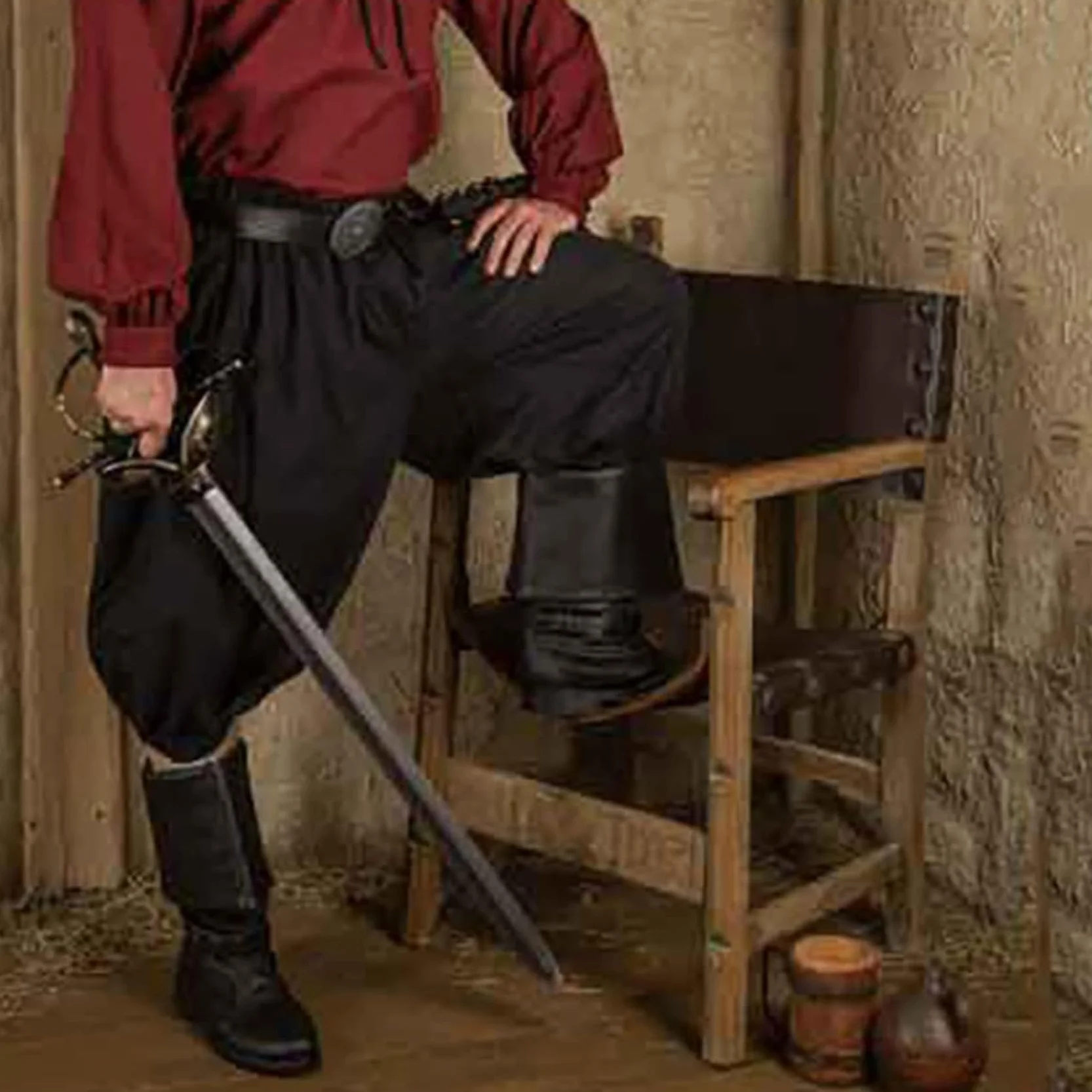Męskie średniowieczne buty rycerskie vintage rycerz pirackie wysokie buty ze skóry PU kowbojskie buty, akcesoria do kostiumu na Halloween cosplay
