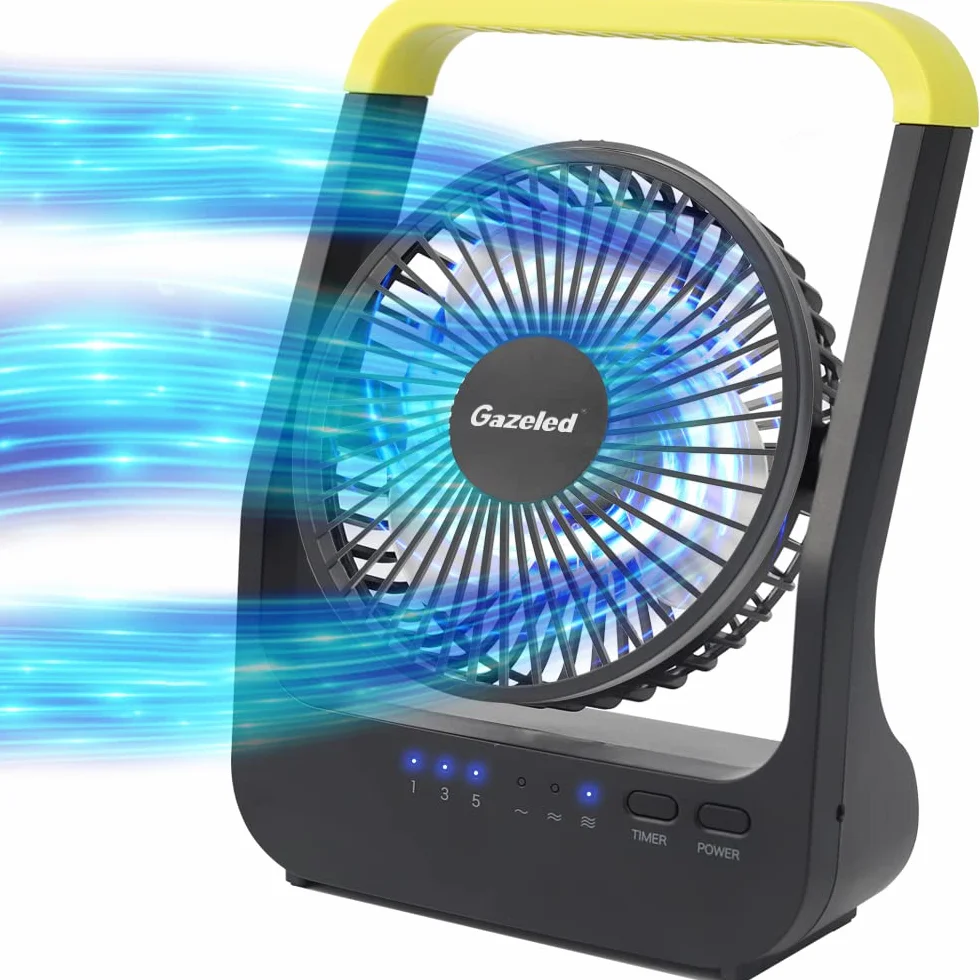 Gazeled Wentylator na baterie D-Cell z timerem 3 prędkości cichy obrót 180°