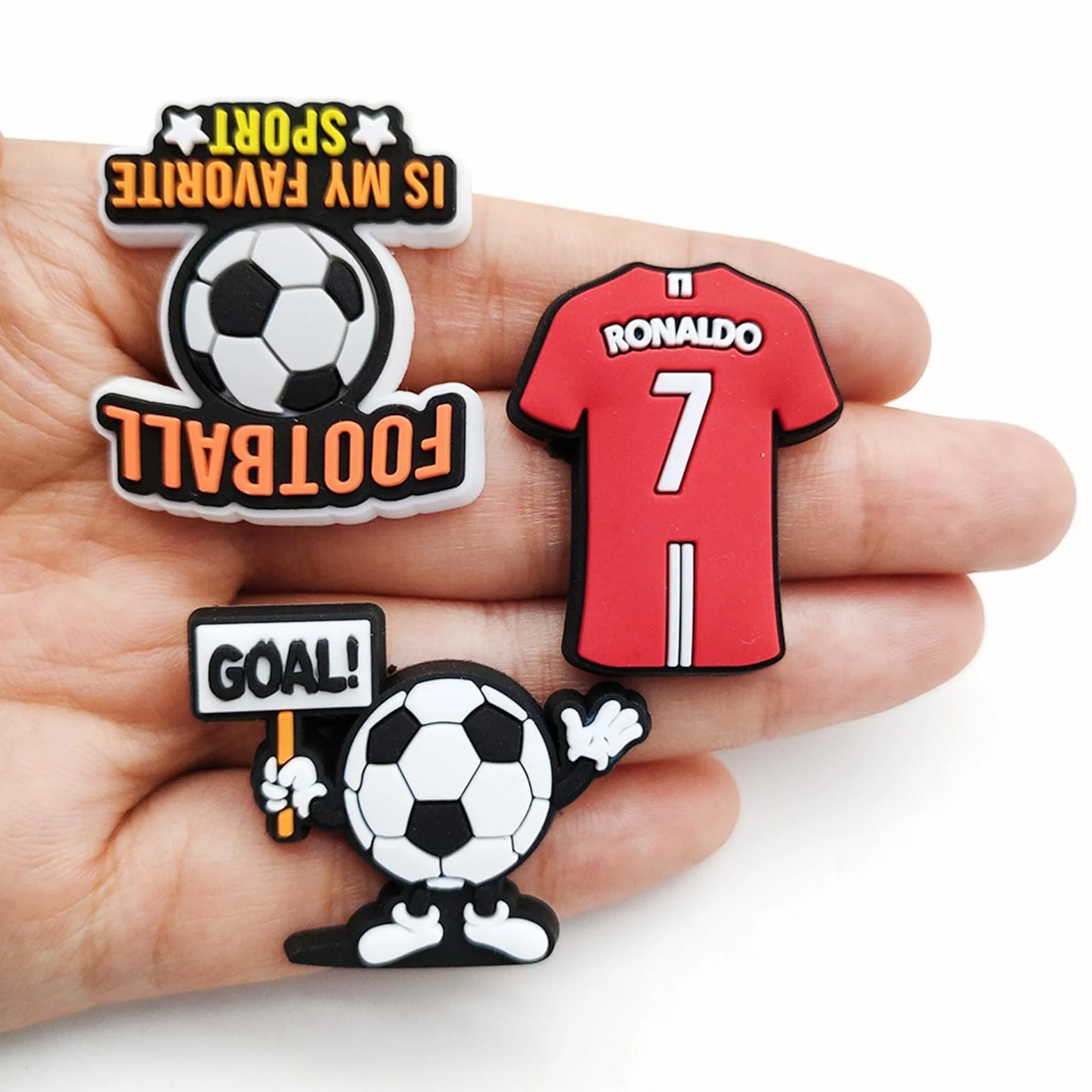 Zawieszki do Butów, Unisex, 32 Sztuki, Piłkarskie, Dekoracyjne, PVC