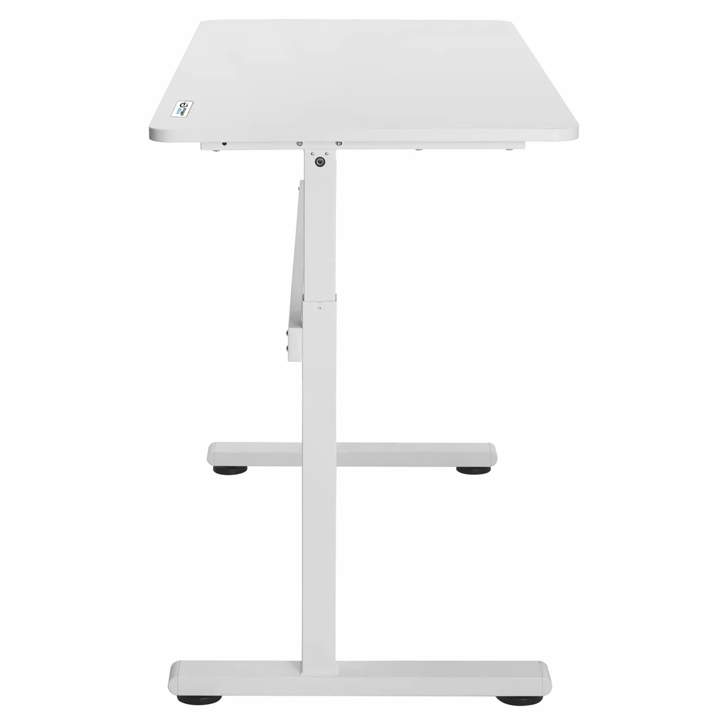 ER-401W Eleganckie Biurko z Regulacją Wysokości do 117 cm, Blat Stołu o Powierzchni 140x60 cm Koloru Białego, Ergonomiczny Stół z Obciążeniem do 40 kg, Regulowane Biurko na Monitor