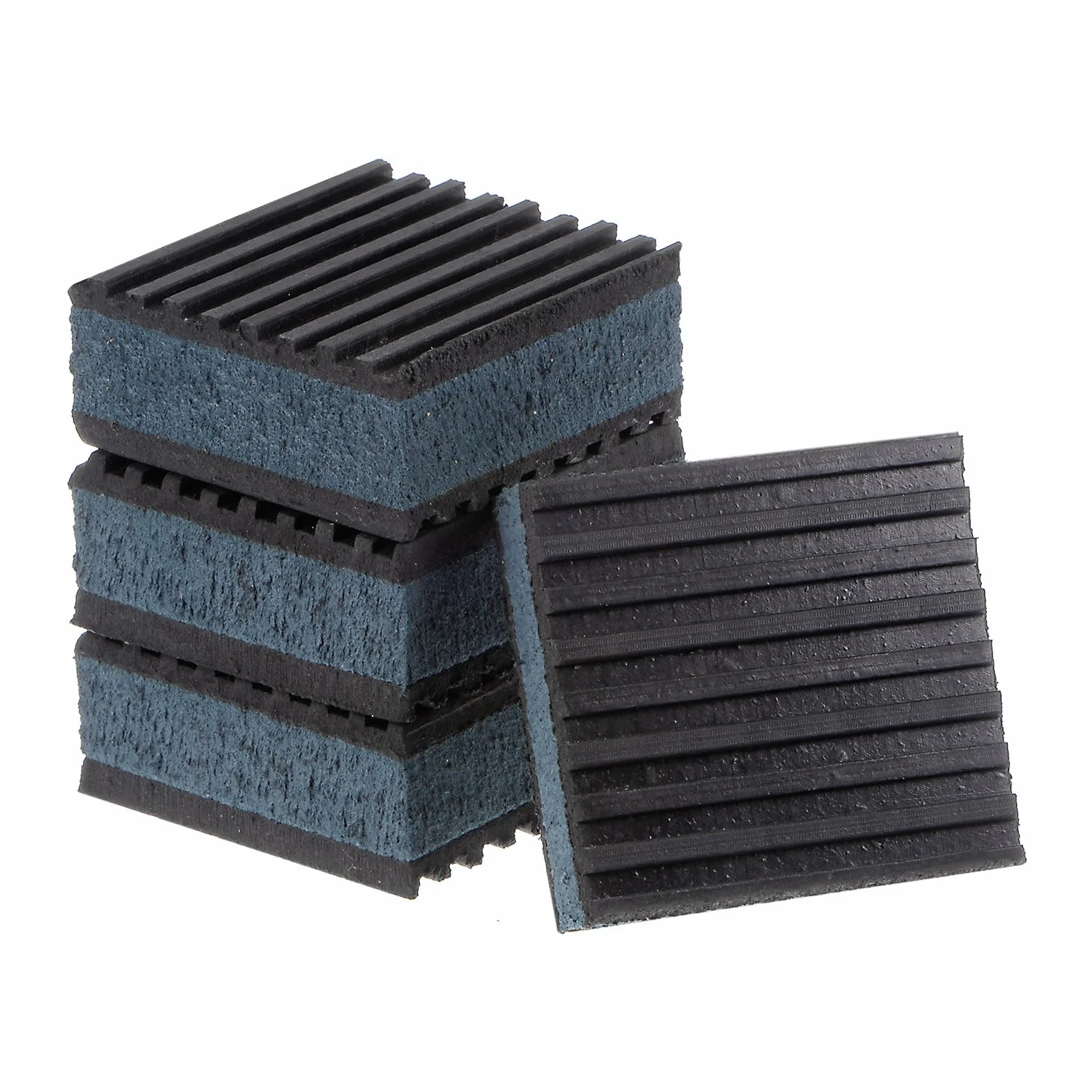 QUARKZMAN 4 gumowe podkładki antywibracyjne, tłumiki wibracji 2" x 2" x 7/8", podkładki izolacyjne, podkładki izolacyjne, prążkowane maty ze środkiem EVA, do pralki, kompresów powietrza, bieżni