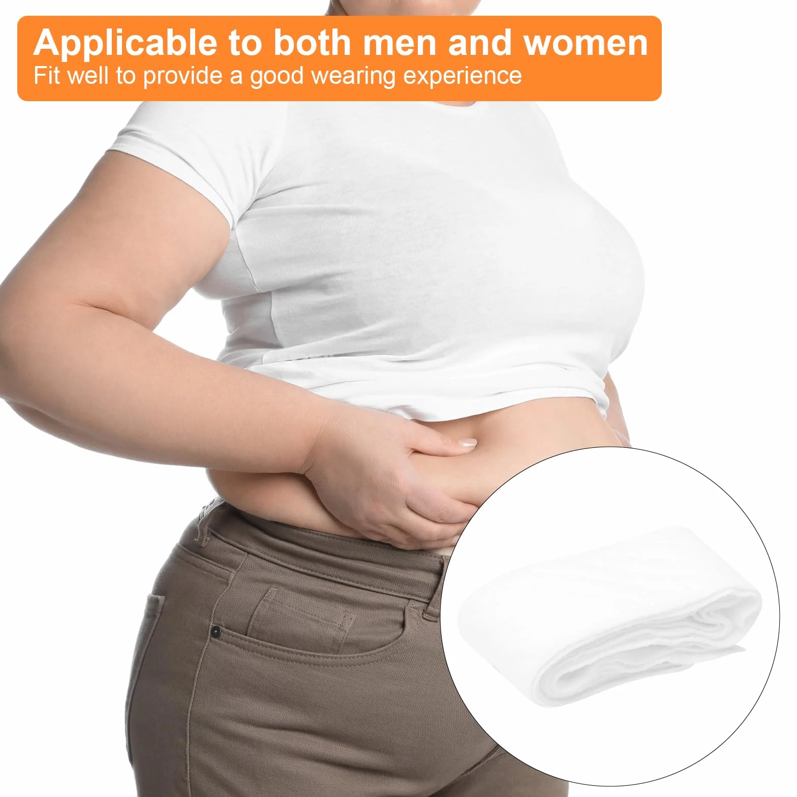 HENGBIRD 10 szt. Biały włóknina pot na brzuch podszyty brzuch plus size ochraniacze na brzuch dla skóry
