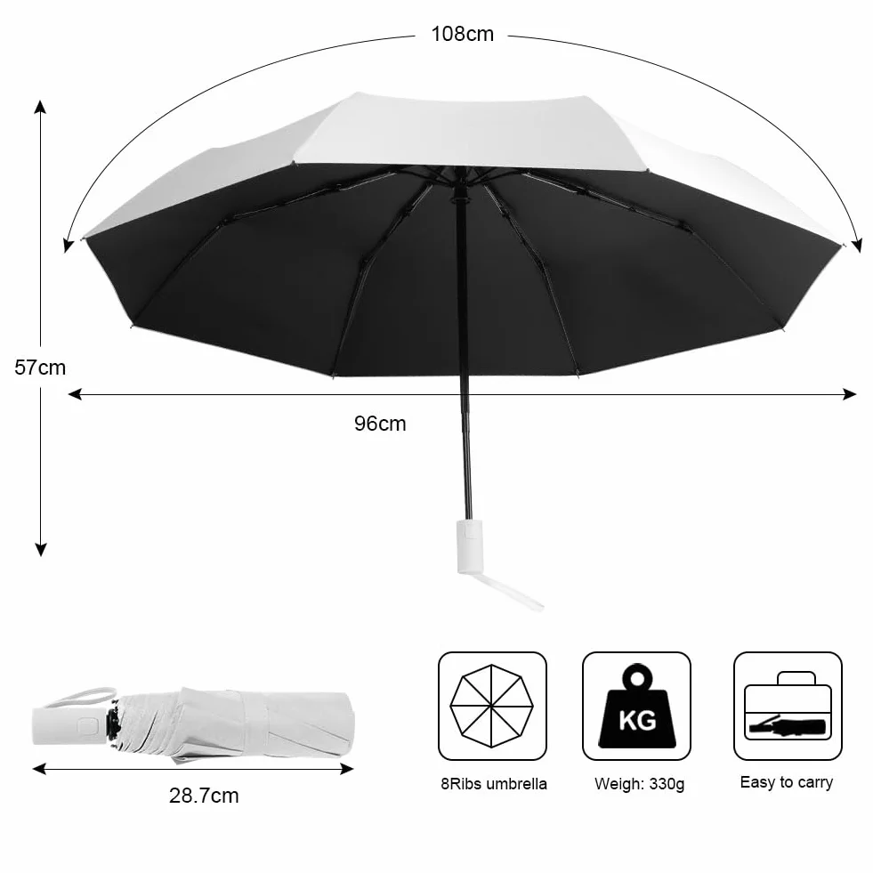 Parasol składany wiatroszczelny z żebrami z włókna szklanego automatyczny