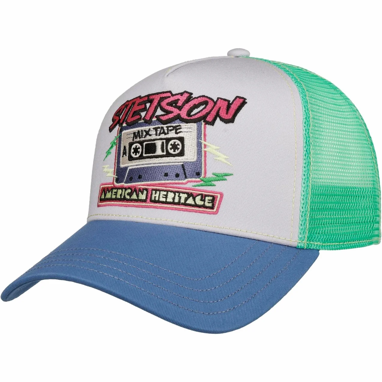 Stetson Mixtape Trucker Cap Basecap czapka baseballowa czapka z siateczką dla kobiet/mężczyzn – snapback, z daszkiem, na wiosnę, lato, jesień, zimę, wiosnę