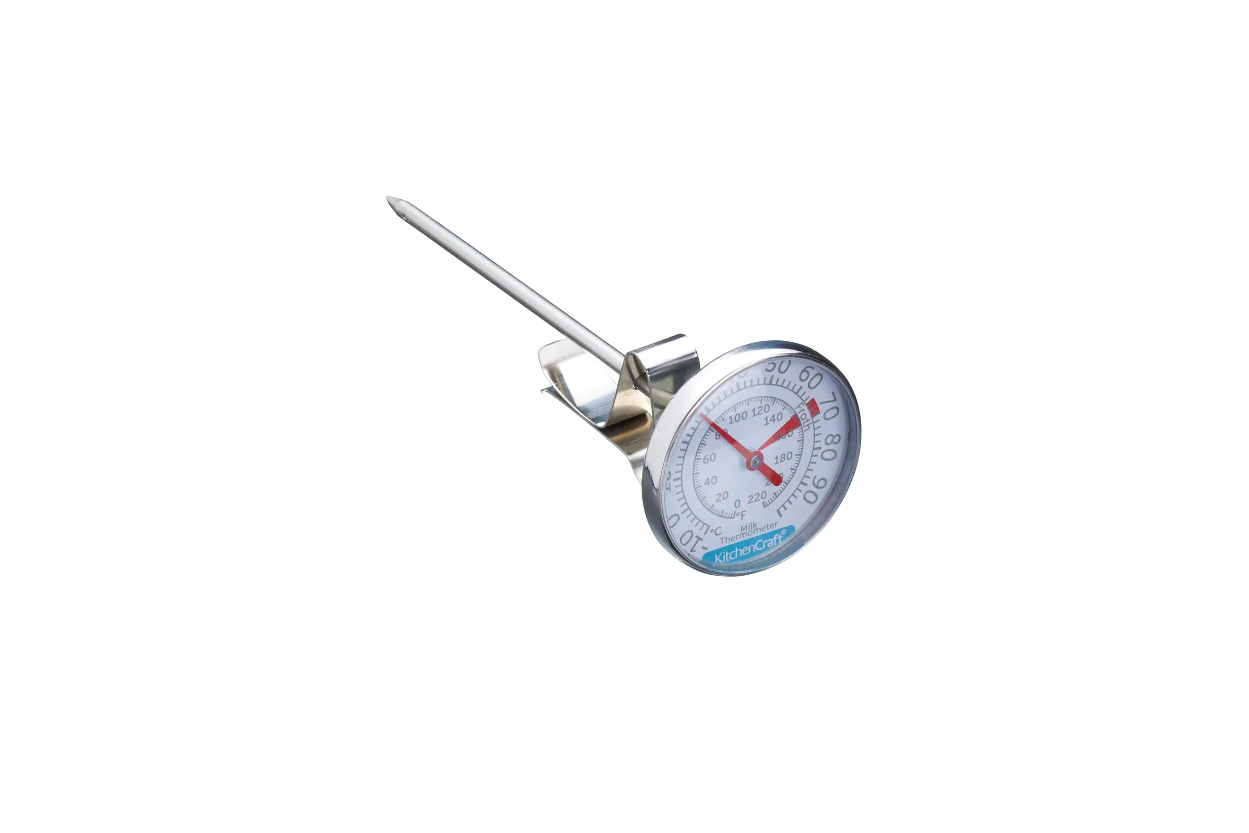 KitchenCraft Termometr do mleka ze stali nierdzewnej srebrny