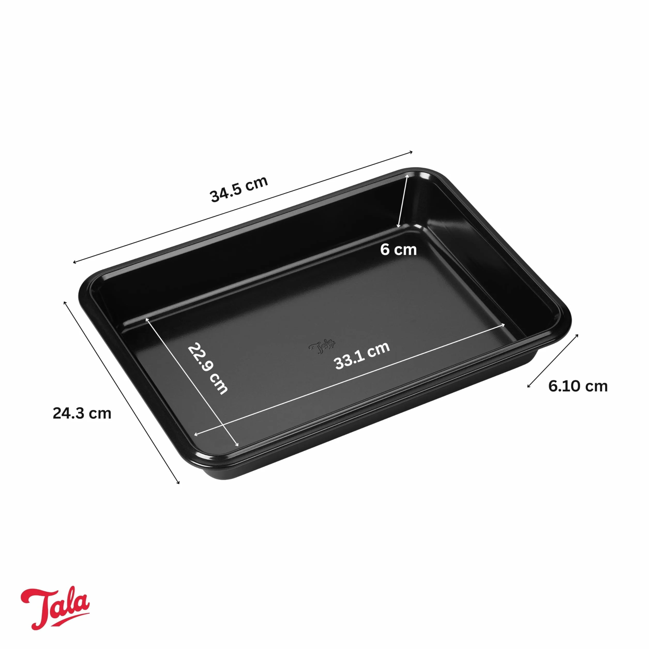 Tala Performance Large Roaster z wargą do nalewania, profesjonalna stal węglowa z powłoką nieprzywierającą Eclipse 34,6 x 24,5 x 4 cm