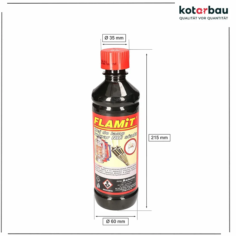 KOTARBAU Zestaw 6 naftowych lamp olejowych 500 ml oleju do pochodni ogrodowych