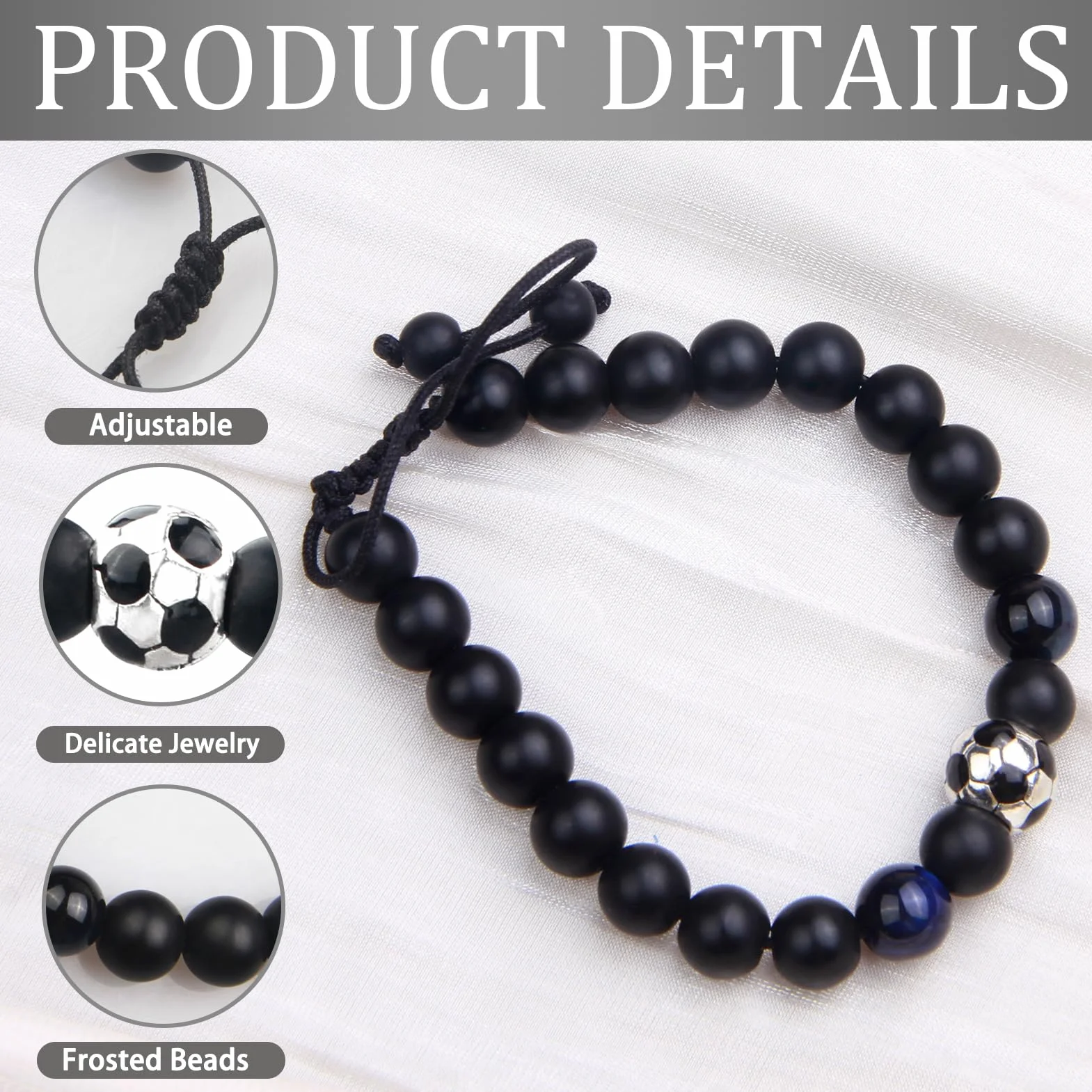Oykrueats Bransoletka Piłkarska Unisex, Srebro, Bracelet, Sportowa, Dla Dzieci i Dorosłych, Prezent Urodzinowy, Boże Narodzenie, Szkolne