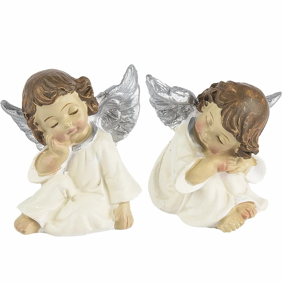 Małe figurki dekoracyjne aniołki bożonarodzeniowe 2 sztuki 4,5 x 3,5 x 3 cm