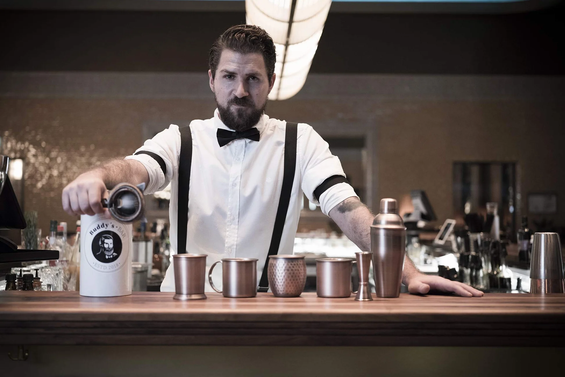 Buddy's Bar cedzak barowy Hawthorne do szklanek i shakerów bezpieczny dla żywności mycie w zmywarce