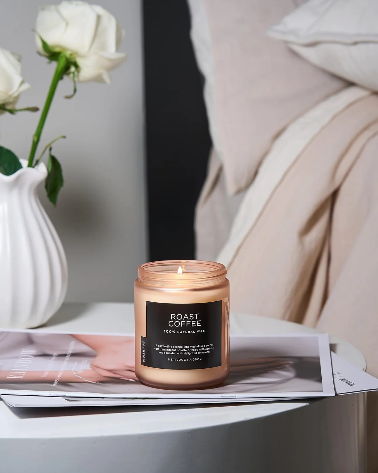 M&SENSE Świeca w Słoiku Wanilia 200g 50h Naturalna Sojowa Aromaterapia