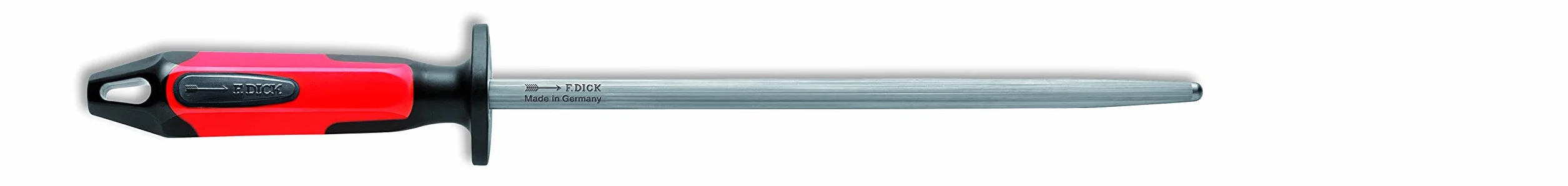 Gruba stal ostrzałka standardowa w kolorze czerwonym/czarnym (kształt pociągnięcia/długość: okrągły/25 cm)