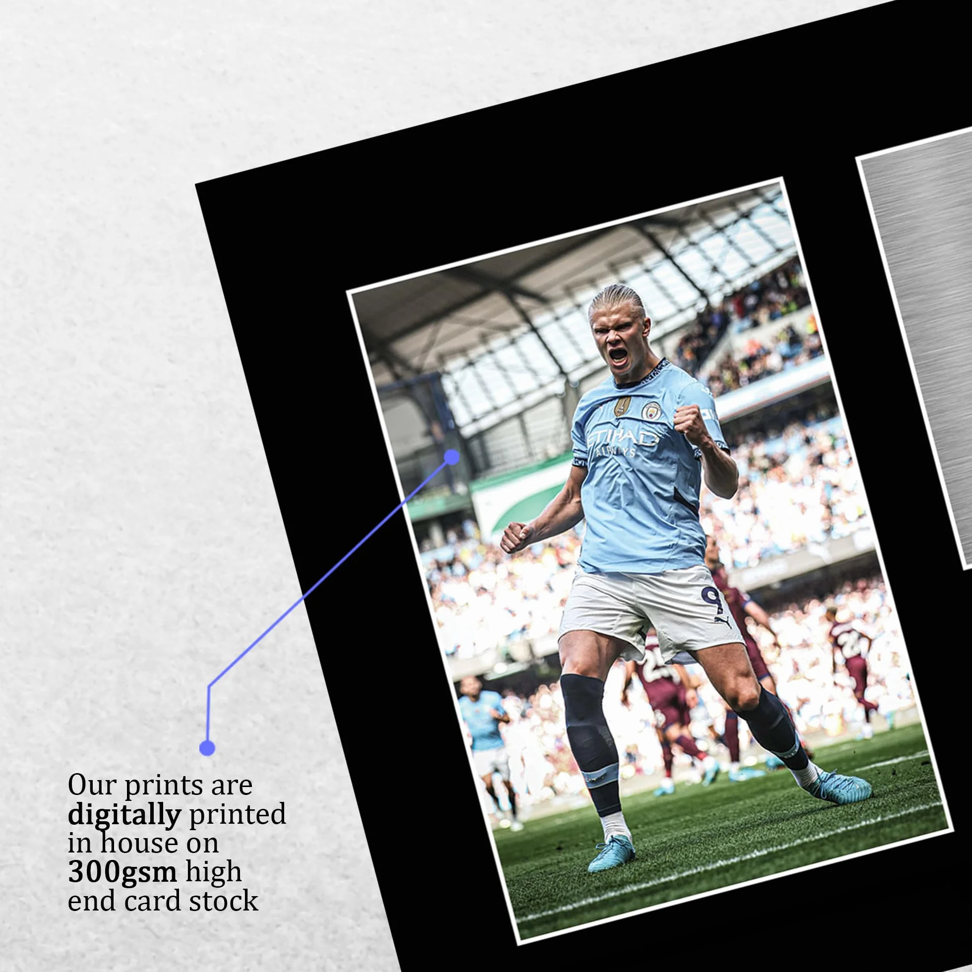 A4 Erling Haaland Manchester City Drukowane Podpisane Zdjęcie Z Autografem