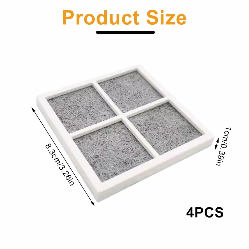 LG - LT120F filtr powietrza do lodówki, filtr z węglem aktywnym, zamiennik filtra powietrza, filtr powietrza LG Pure Fresh do ADQ73214405, ADQ73214404, ADQ73214408, LFX31925SW, LFX31925SB, 4 sztuki