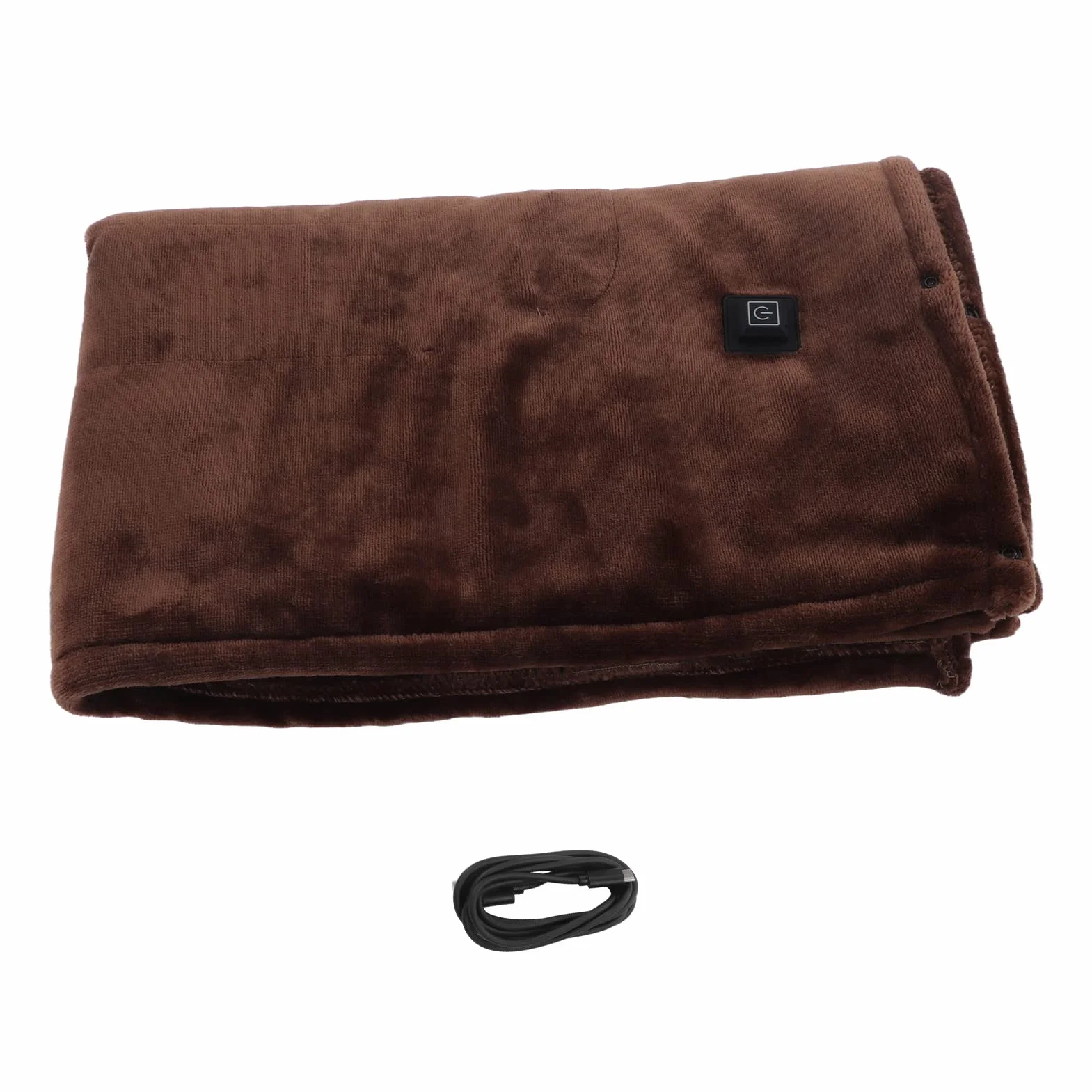 Elektryczny podgrzewany koc, mały, 5 V, szybkie nagrzewanie, pogrubiony, flanelowy, USB, elektryczny koc narzuta (kolor kawy)