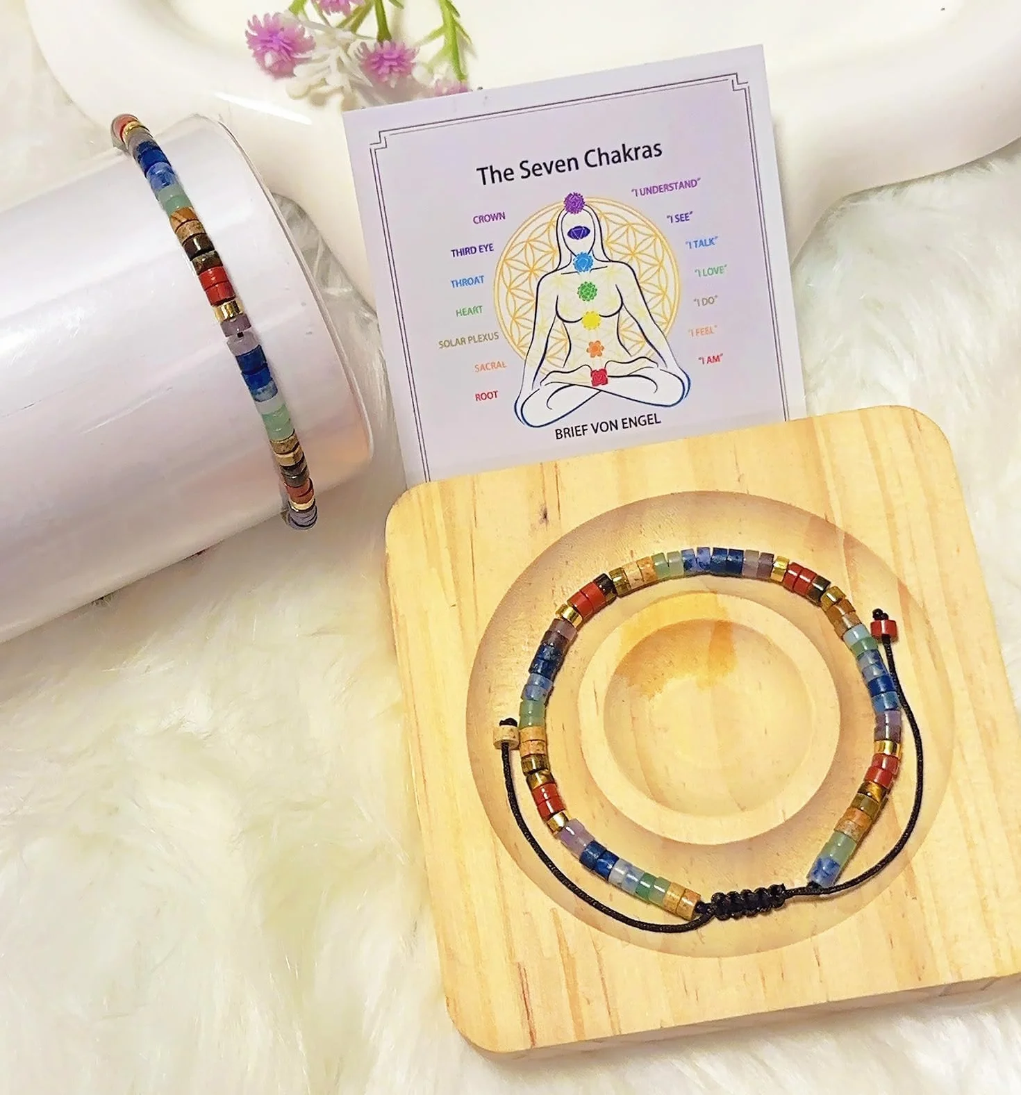 Bransoletka z naturalnych kamieni czakr, pleciona, dla kobiet i mężczyzn, do jogi medytacji Reiki