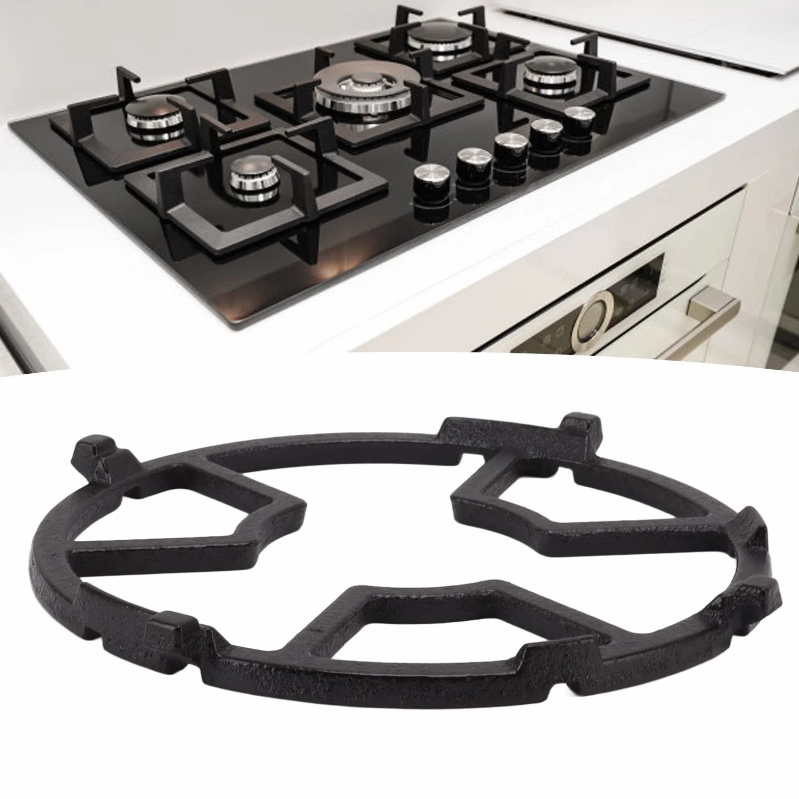 Żeliwny Stojak na Woka, Uniwersalny pierścień Kuchenki Gazowej Antypoślizgowy Wspornik Palnika Reduktora Ruszt do Podgrzewacza do Masła Mały Rondel