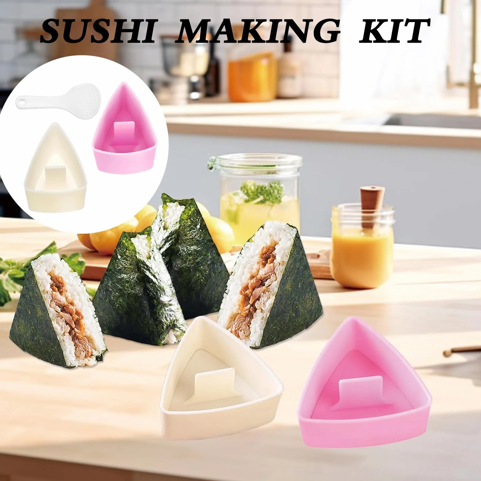 3-częściowy zestaw do robienia sushi Onigiri, łatwy do usunięcia