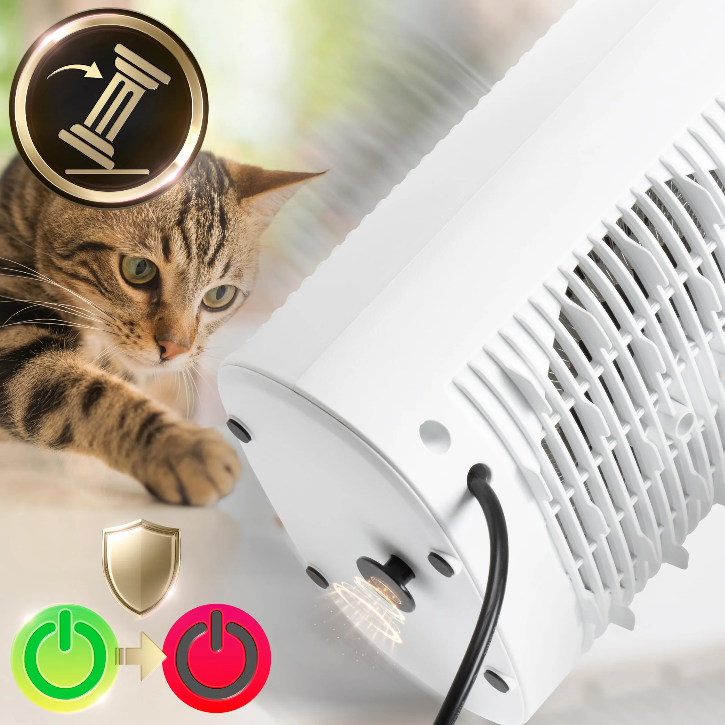Duronic HV32 WE Termowentylator farelka elektryczna mini grzejnik elektryczny z termostatem przenośny 2 tryby grzania nagrzewnica kolor biały