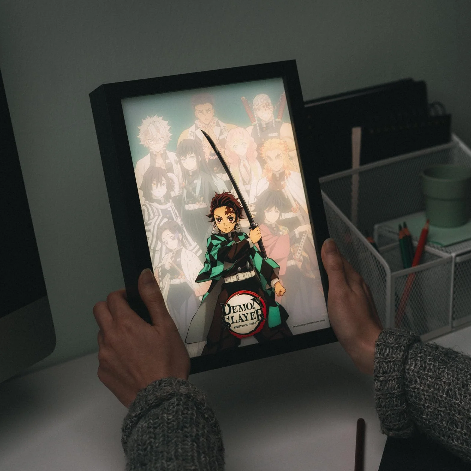 Grupo Erik Demon Slayer Mood Light Framed Prints LED Lampa Biurkowa 7,9 x 11 x 2 cale 20 x 28 x 5 cm