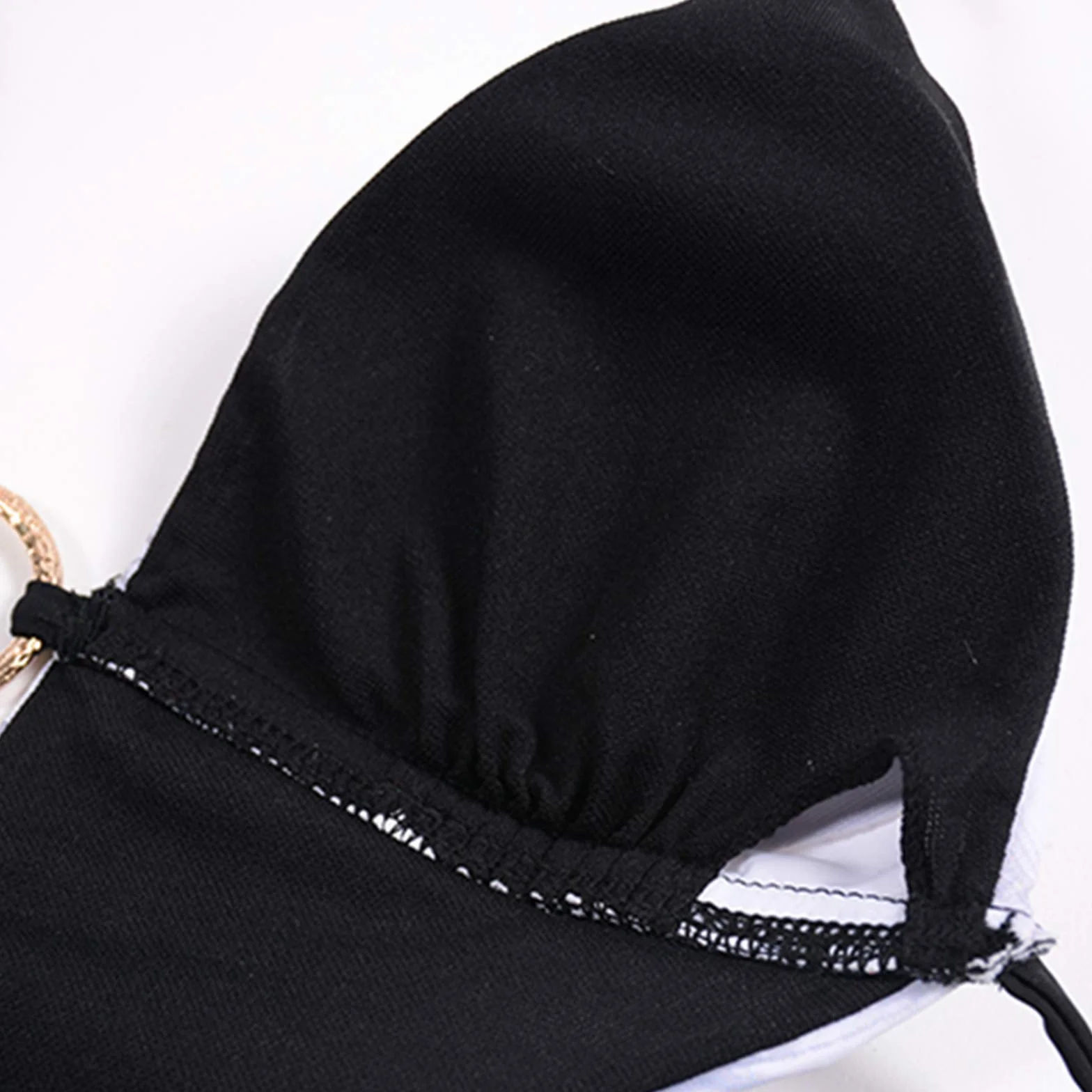 Damski seksowny jednoczęściowy strój kąpielowy wycięty brzuch kontrolujący stroje kąpielowe krawat V Neck O-ring Halter kostiumy kąpielowe z pomponem Backless Monokinis,1,L