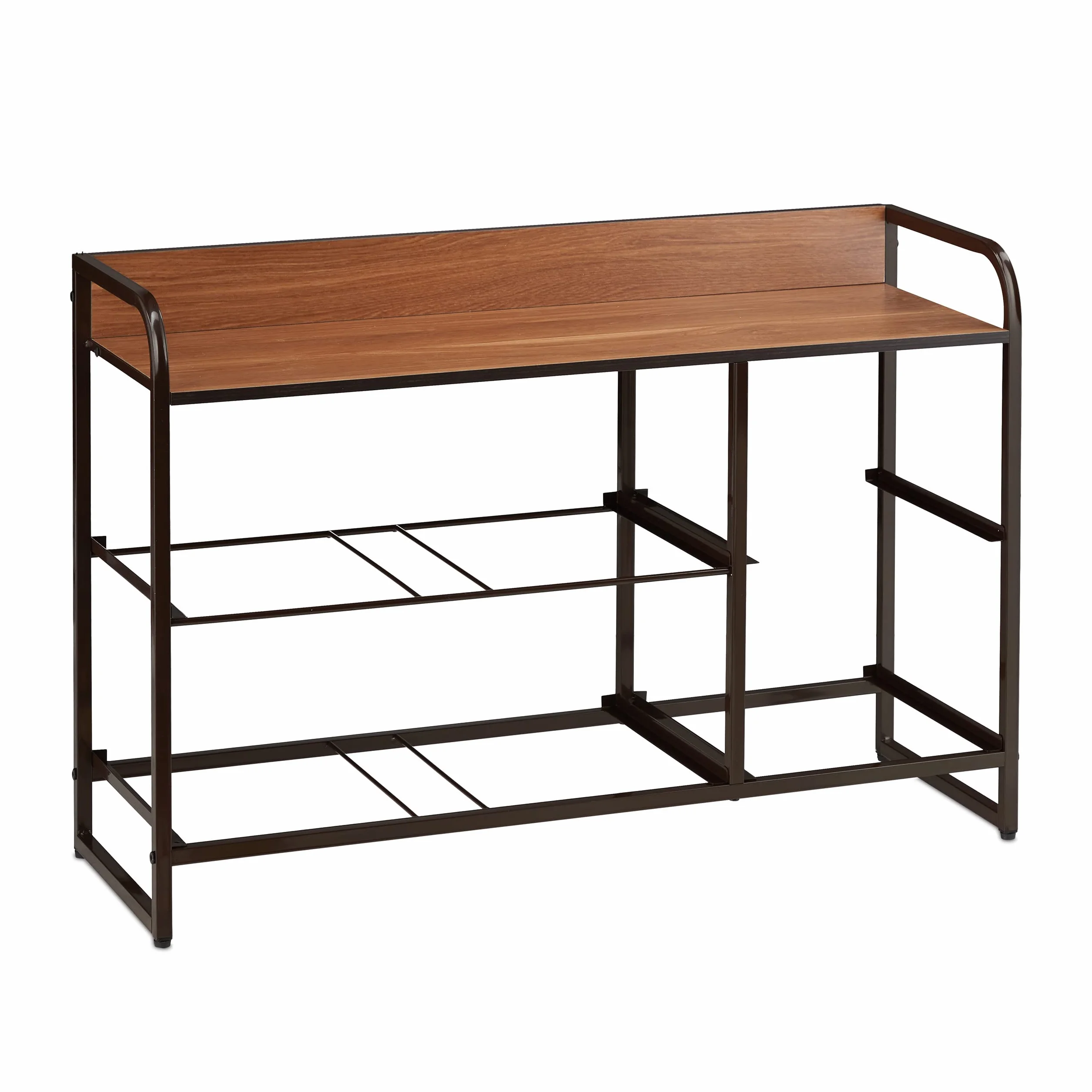Relaxdays Komoda 5 przegródek z półką składane kosze stalowa rama 58 x 87,5 x 31,5 cm brązowy poliester MDF