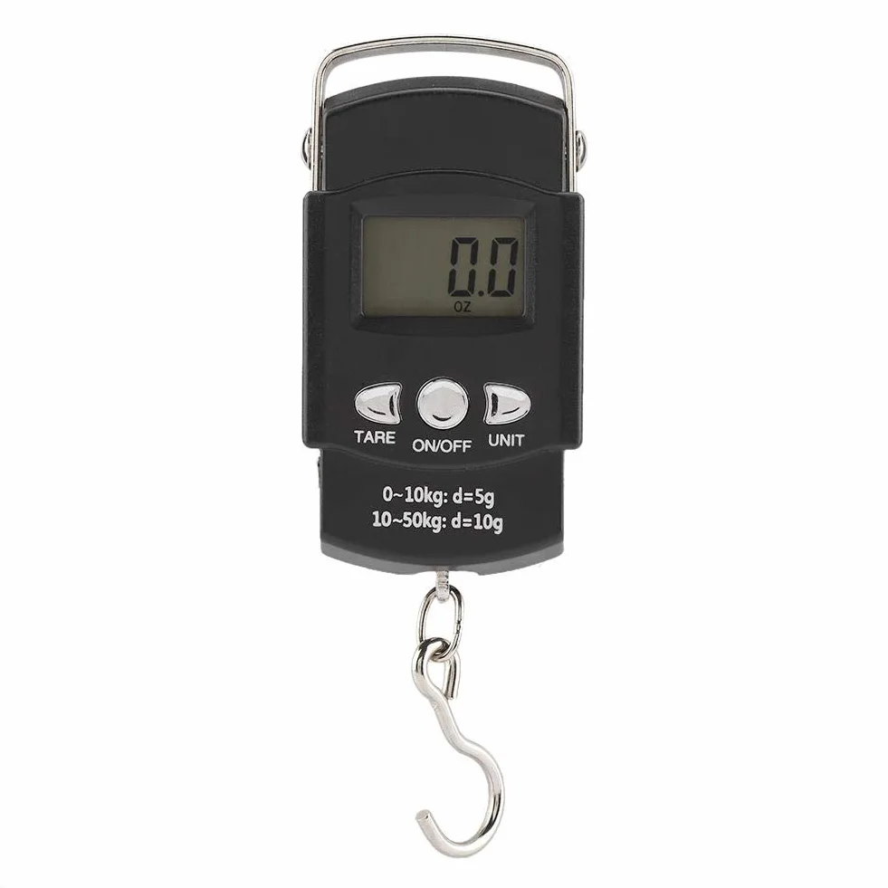 Fdit 50 kg/10 g wyświetlacz LCD waga bagażowa wisząca cyfrowa waga elektroniczna z hakiem do pomiaru taśmy.