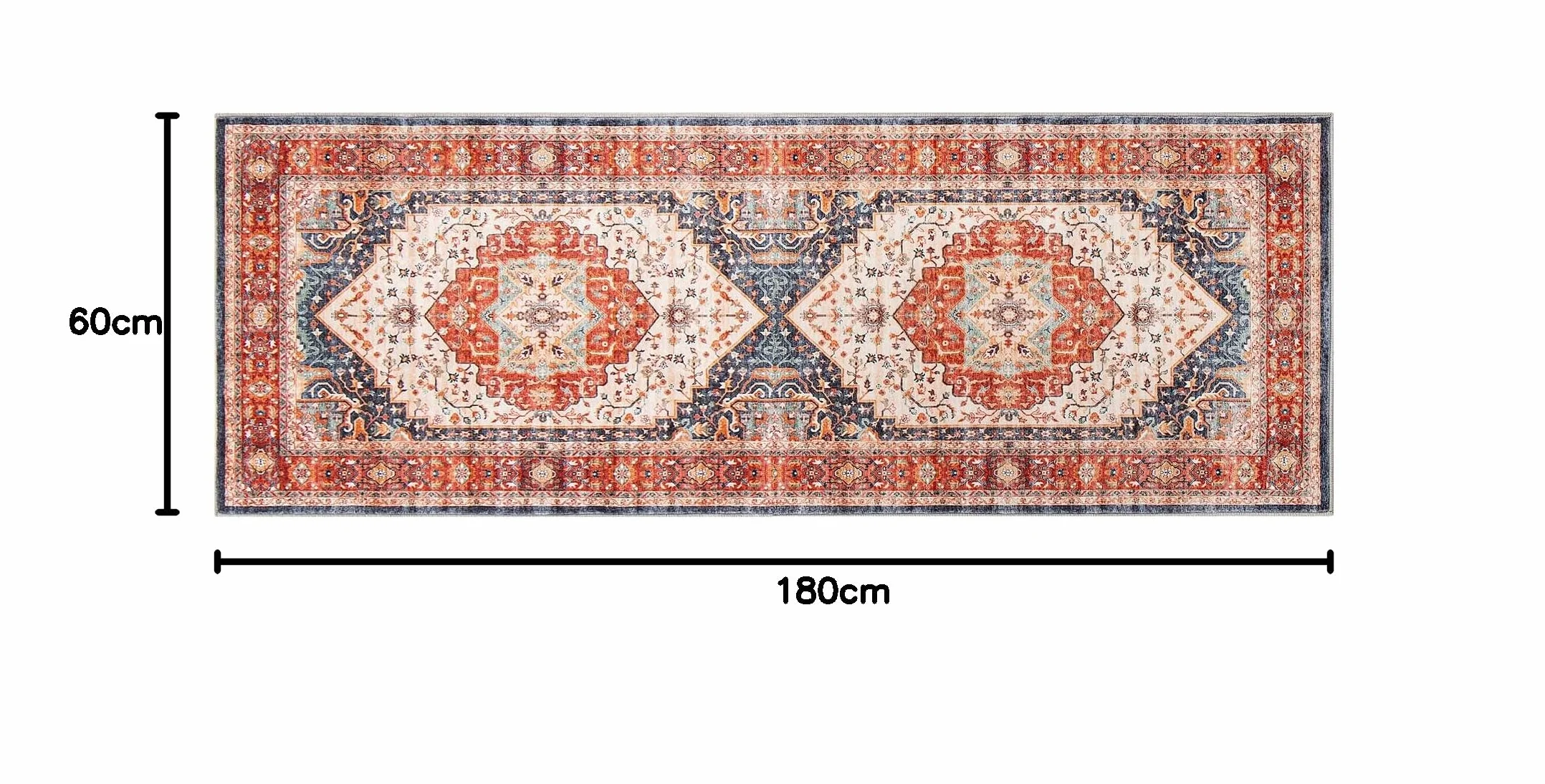 Carvapet Bieżnik antypoślizgowy 60 x 180 cm dywan podłogowy mikrofibra pomarańczowy