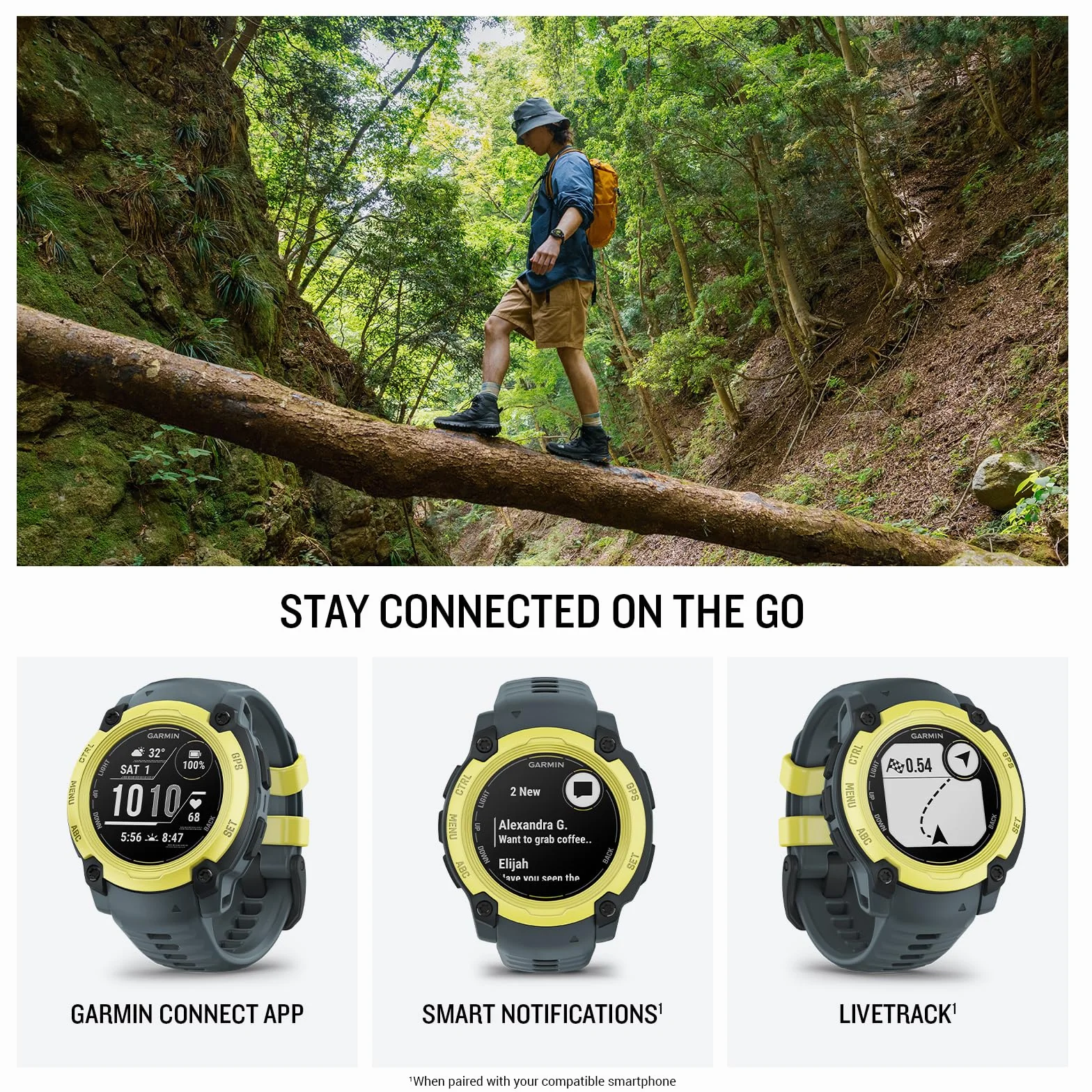 Garmin Instinct E, 40 mm GPS Smartwatch, Electric Lime Bezel/Twilight Band
