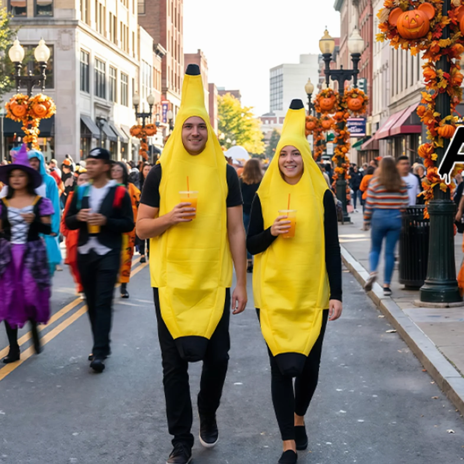 Kostium banana dla dorosłych na Halloween lekki wygodny