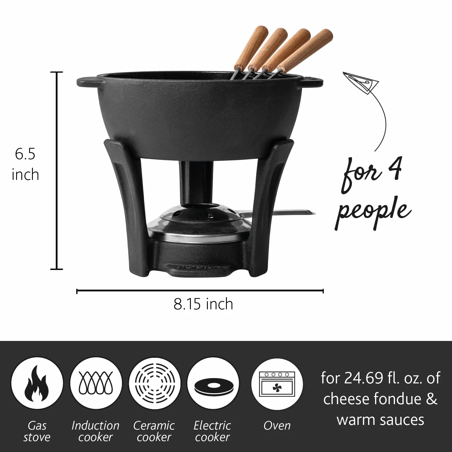 BOSKA Zestaw do fondue Party Pro 1,1 l - fondue - fondue serowe - fondue do fondue