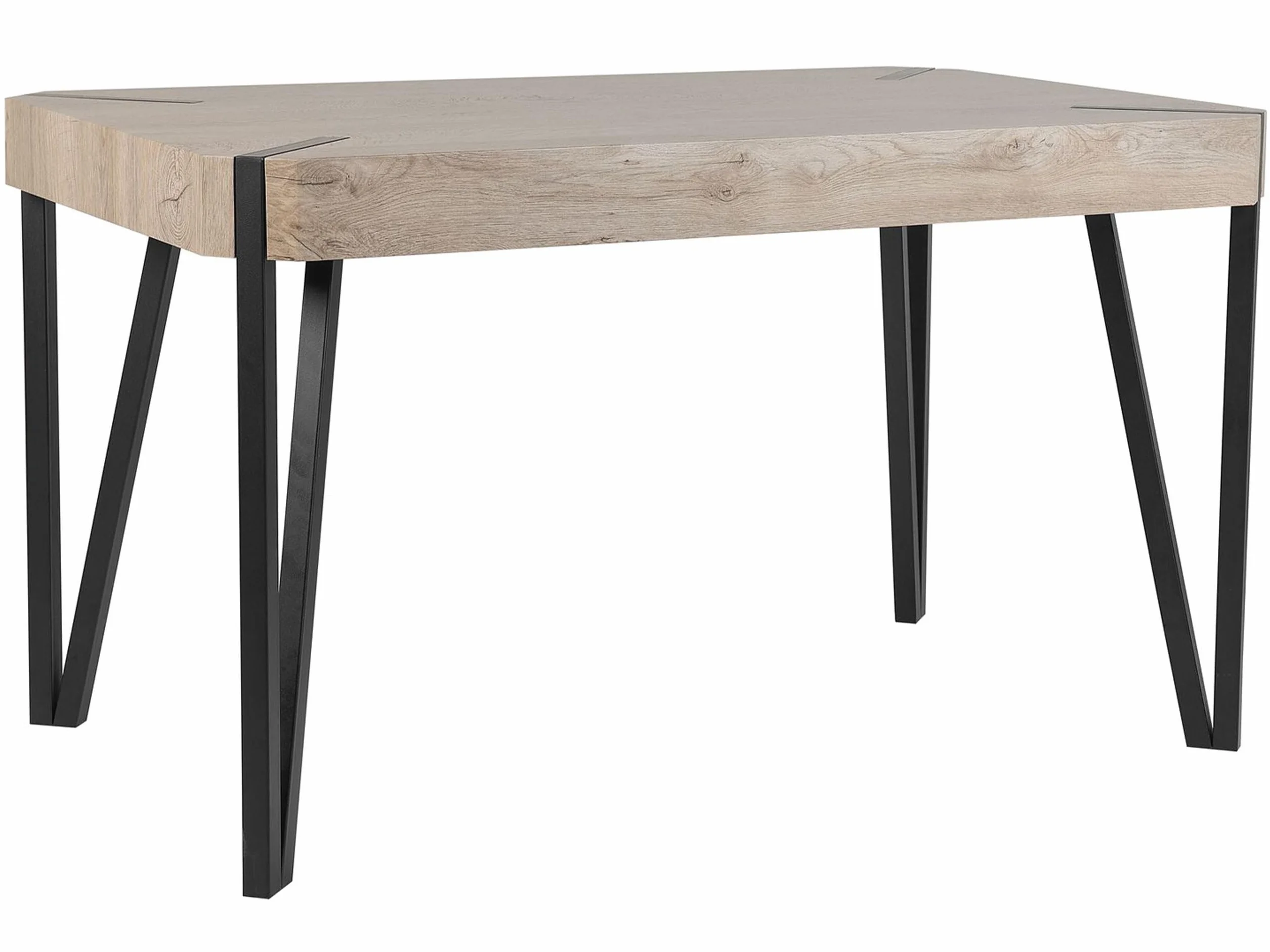 Stół do jadalni industrialny beżowoszary metalowe nogi 130 x 80 cm Cambell