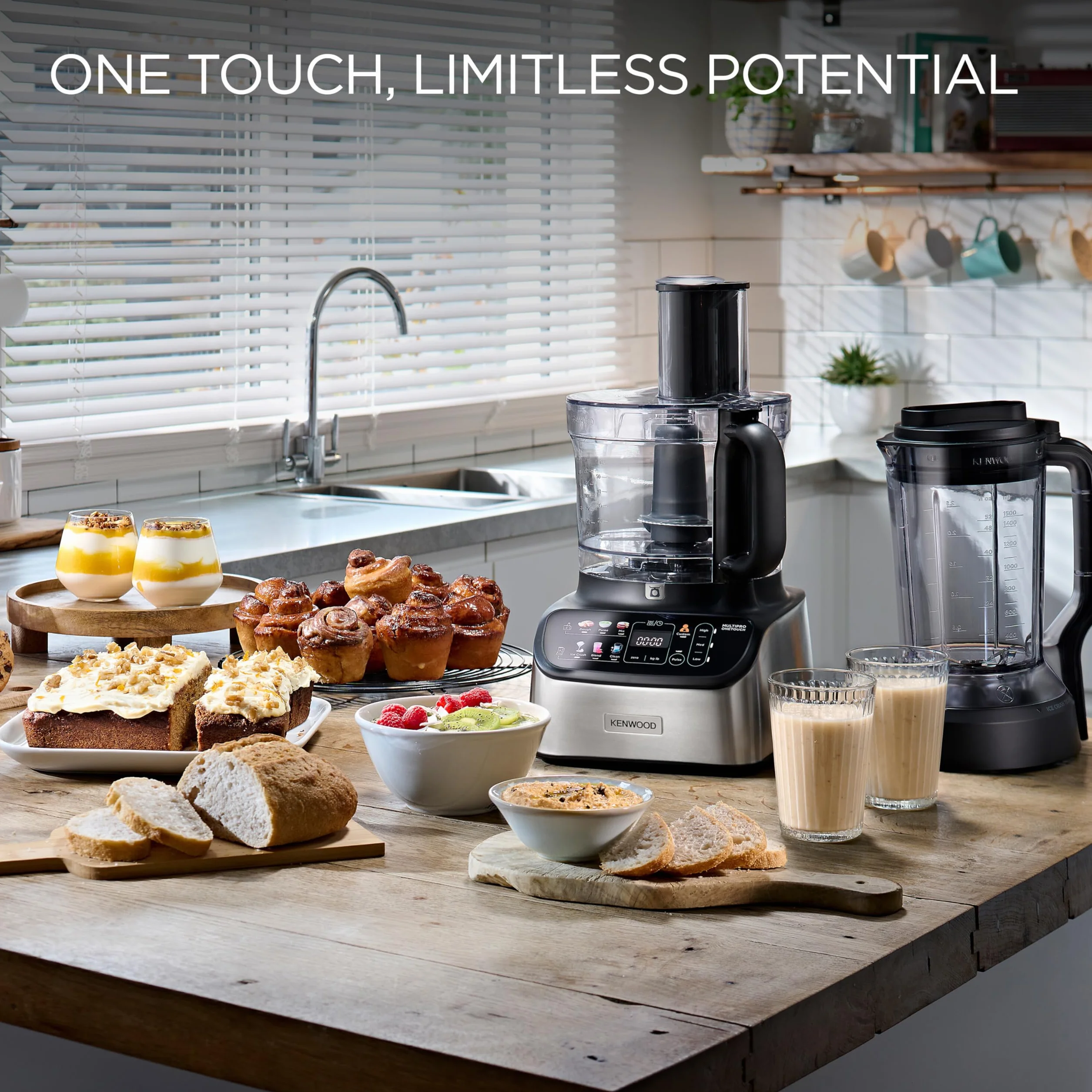 Kenwood MultiPro OneTouch FDM73.850SS wielofunkcyjny robot kuchenny 1000 W 13 akcesoriów srebrny
