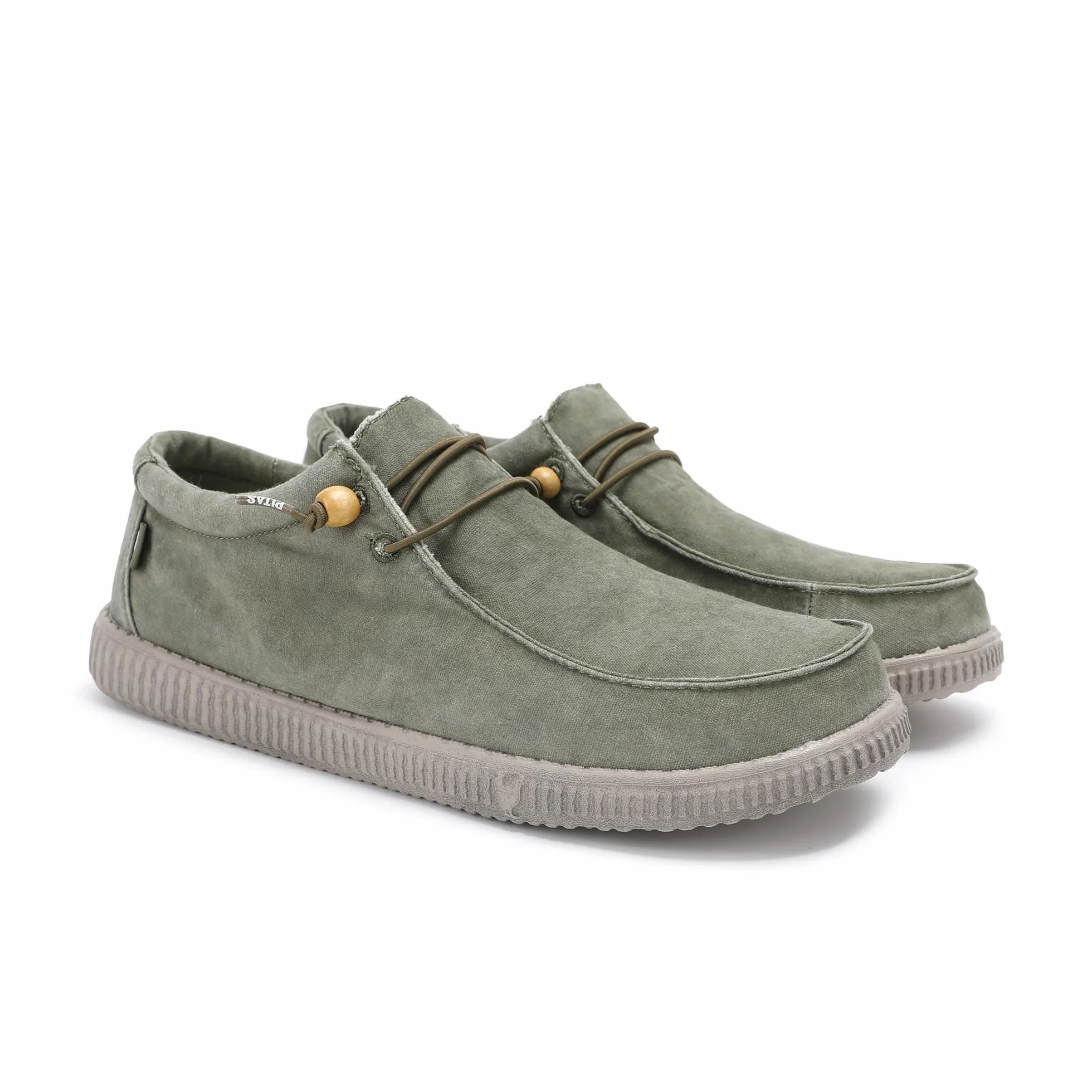 WALK IN PITAS | WP150 WALLABI Washed | Mokasyny męskie | Casual buty do łodzi | Letnie kapcie | Męskie buty na co dzień | Męskie buty Pitas, Khaki, 42 EU