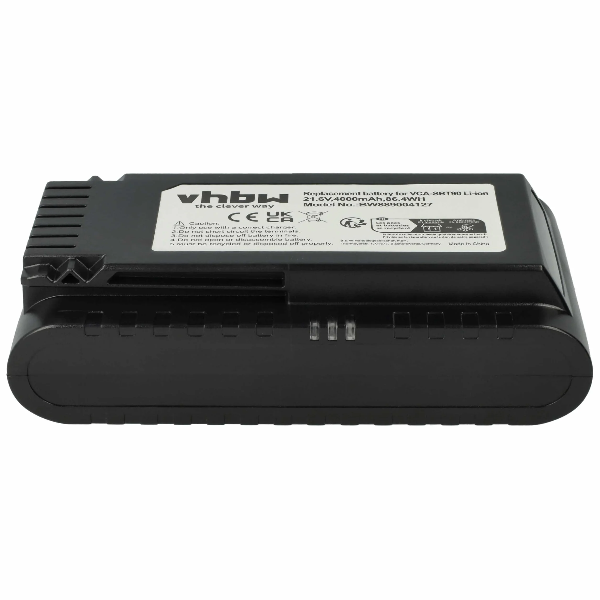 vhbw Bateria zamienna do odkurzacza Samsung DJ96-00221A VCA-SBT90E 4000 mAh 21,6 V litowo-jonowa czarna