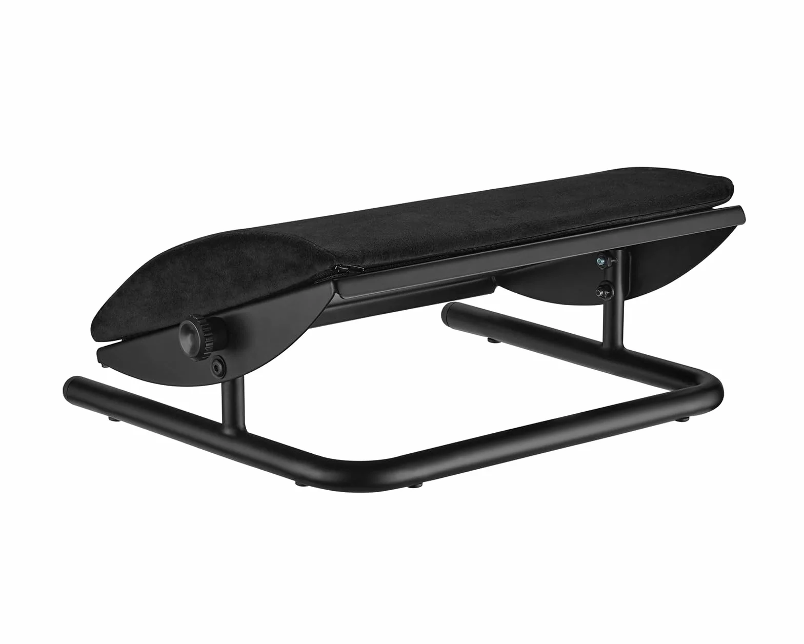 Regulowany podnóżek – ergonomiczny podnóżek do biurka, nachylenie +20° do -20°, pianka i stal, czarny