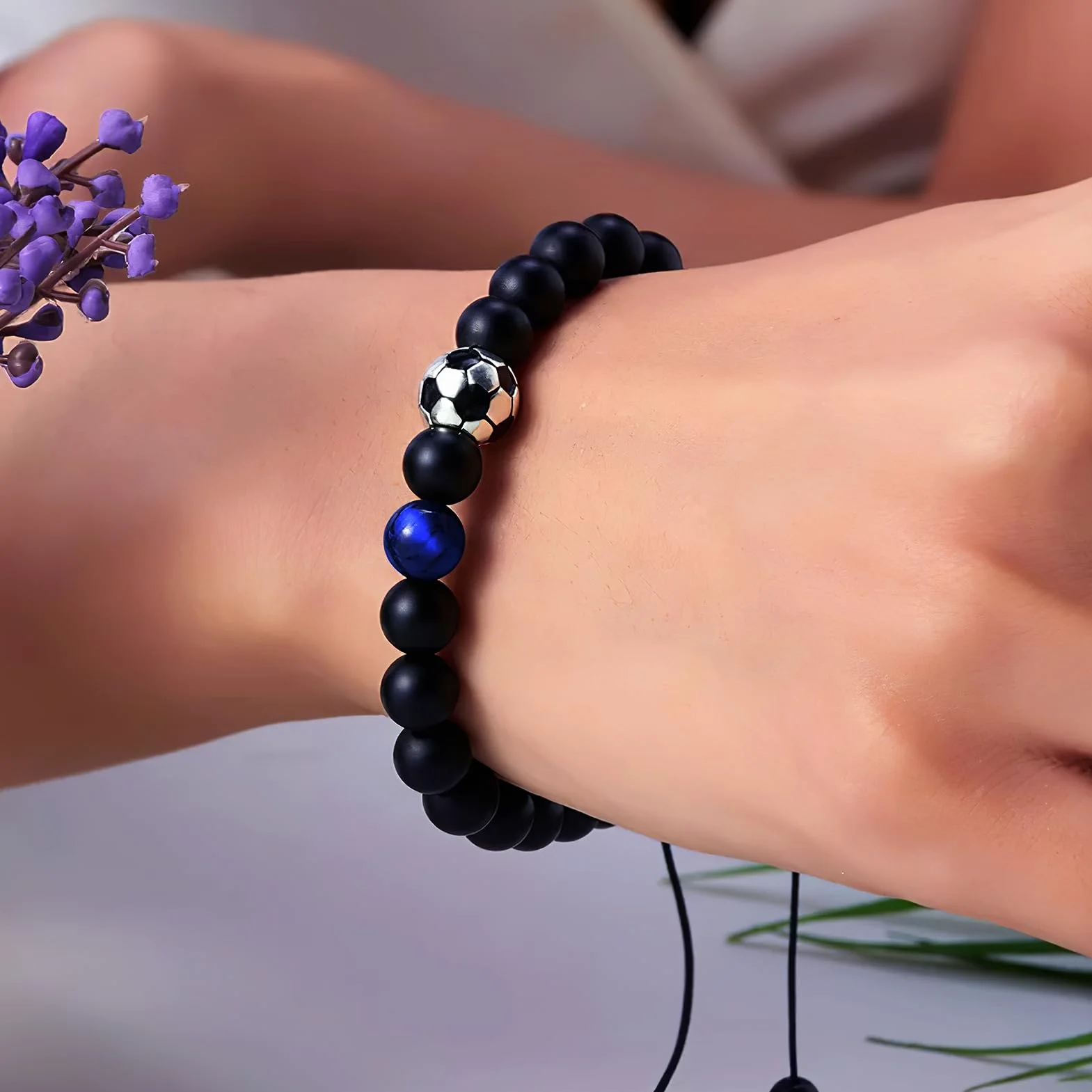 Oykrueats Bransoletka Piłkarska Unisex, Srebro, Bracelet, Sportowa, Dla Dzieci i Dorosłych, Prezent Urodzinowy, Boże Narodzenie, Szkolne