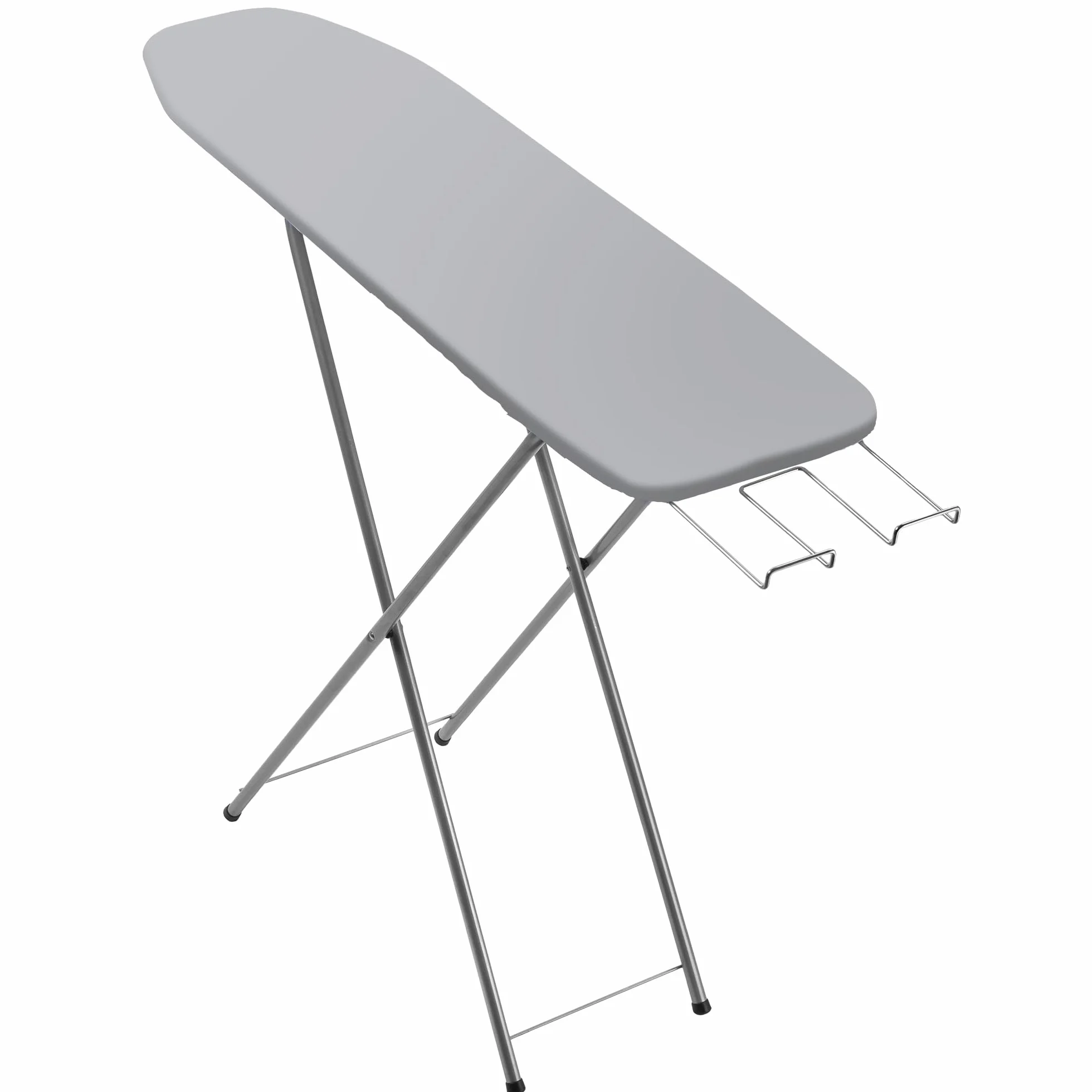 KADAX Deska do prasowania 104 x 30 cm do stacji parowej z wysuwaną podstawką na żelazko i piankową podkładką, oszczędza miejsce po złożeniu, stabilna konstrukcja, szara