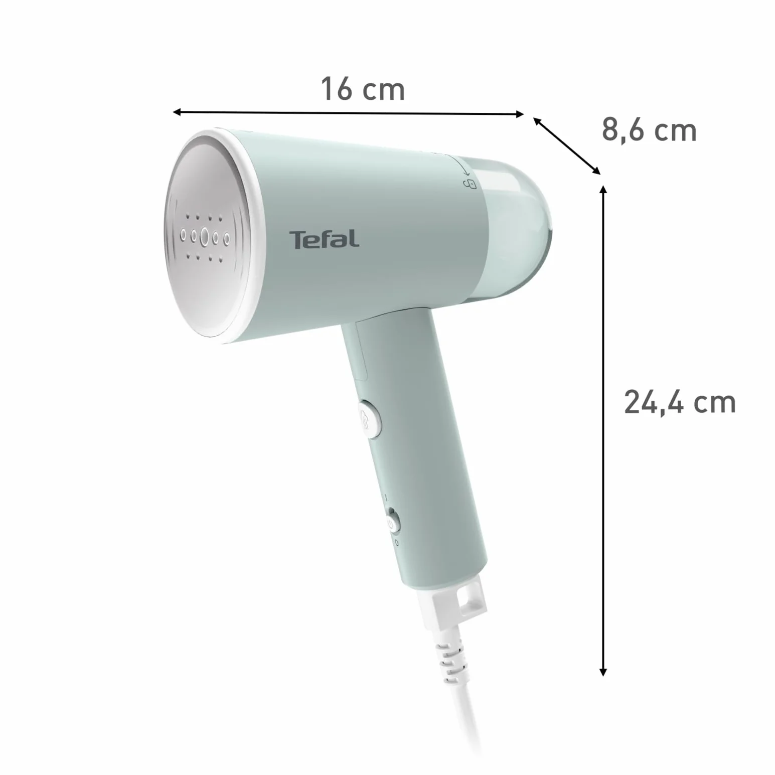 TEFAL DT1034 Origin Travel Parownica ręczna 1200 W 20 g/min 70ml biało-szara