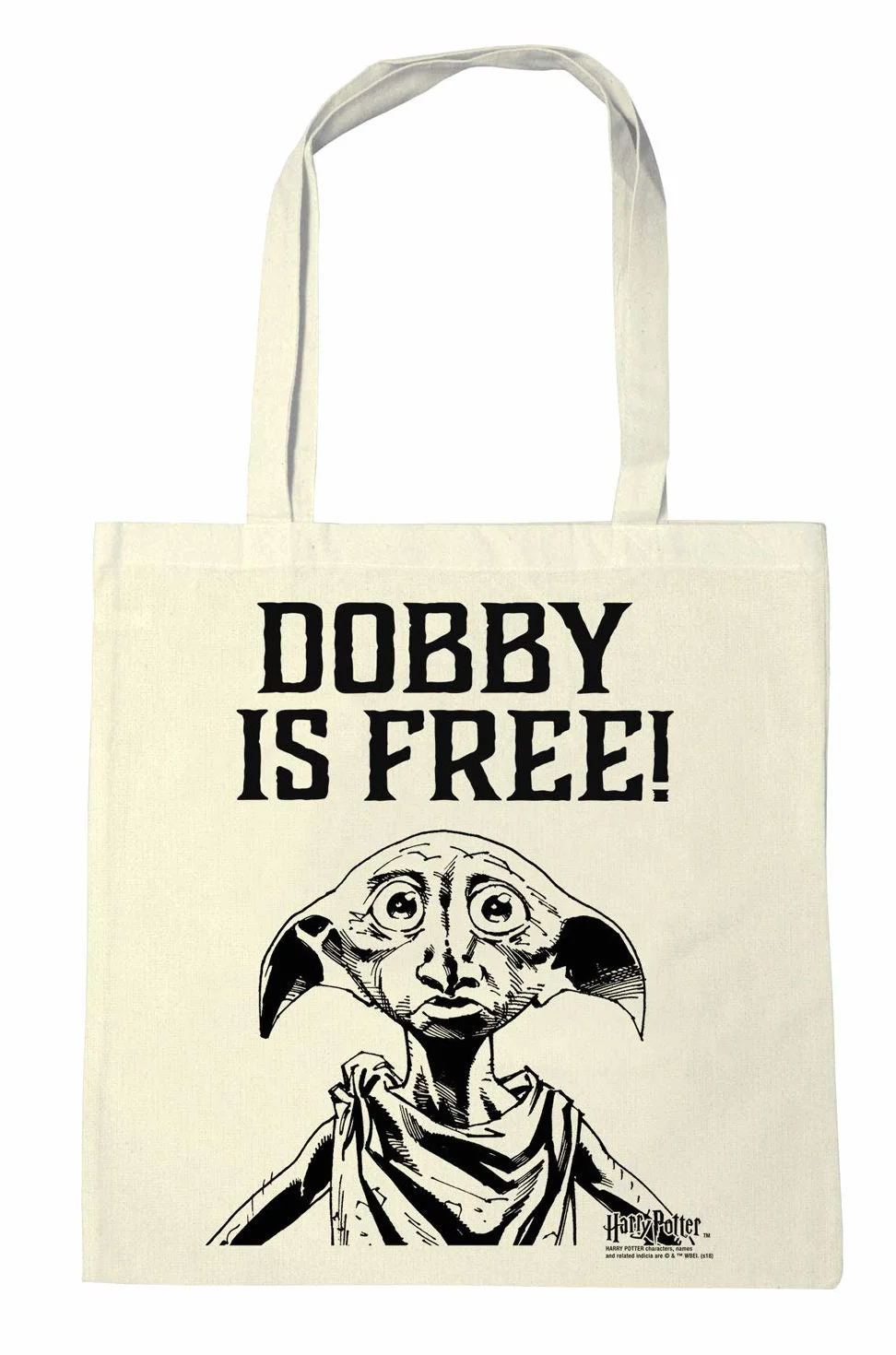 Logoshirt® Harry Potter I Dobby Is Free I Torba bawełniana na zakupy I Ekologiczna I Worek jutowy I Z motywem I Długie uchwyty I Öko-Tex® I Naturalny I Licencjonowany design