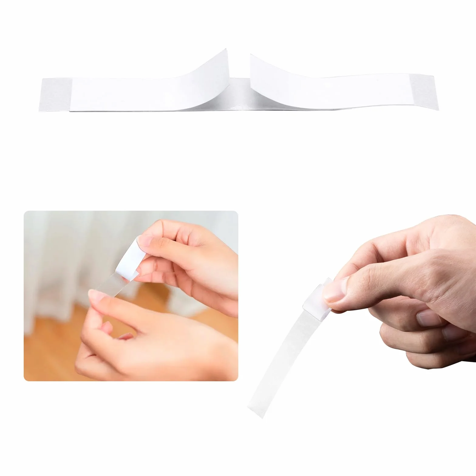 150 sztuk modnych taśm do ciała, dwustronna taśma klejąca do odzieży, przezroczysta taśma klejąca do skóry i ubrań (8,5 x 1,5 cm), przezroczysty, Rozmiar uniwersalny