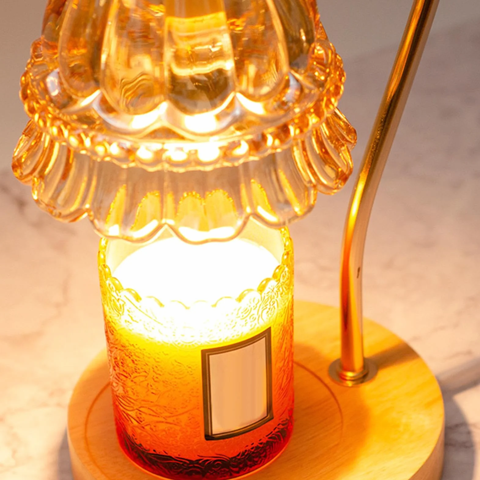 Lampa do podgrzewania świec z zmierzchem, regulowany elektryczny podgrzewacz świec, cieplejszy czujnik światła, z 2 lampami do szklanych świec, bezpłomieniowe świece zapachowe do stołu, salonu