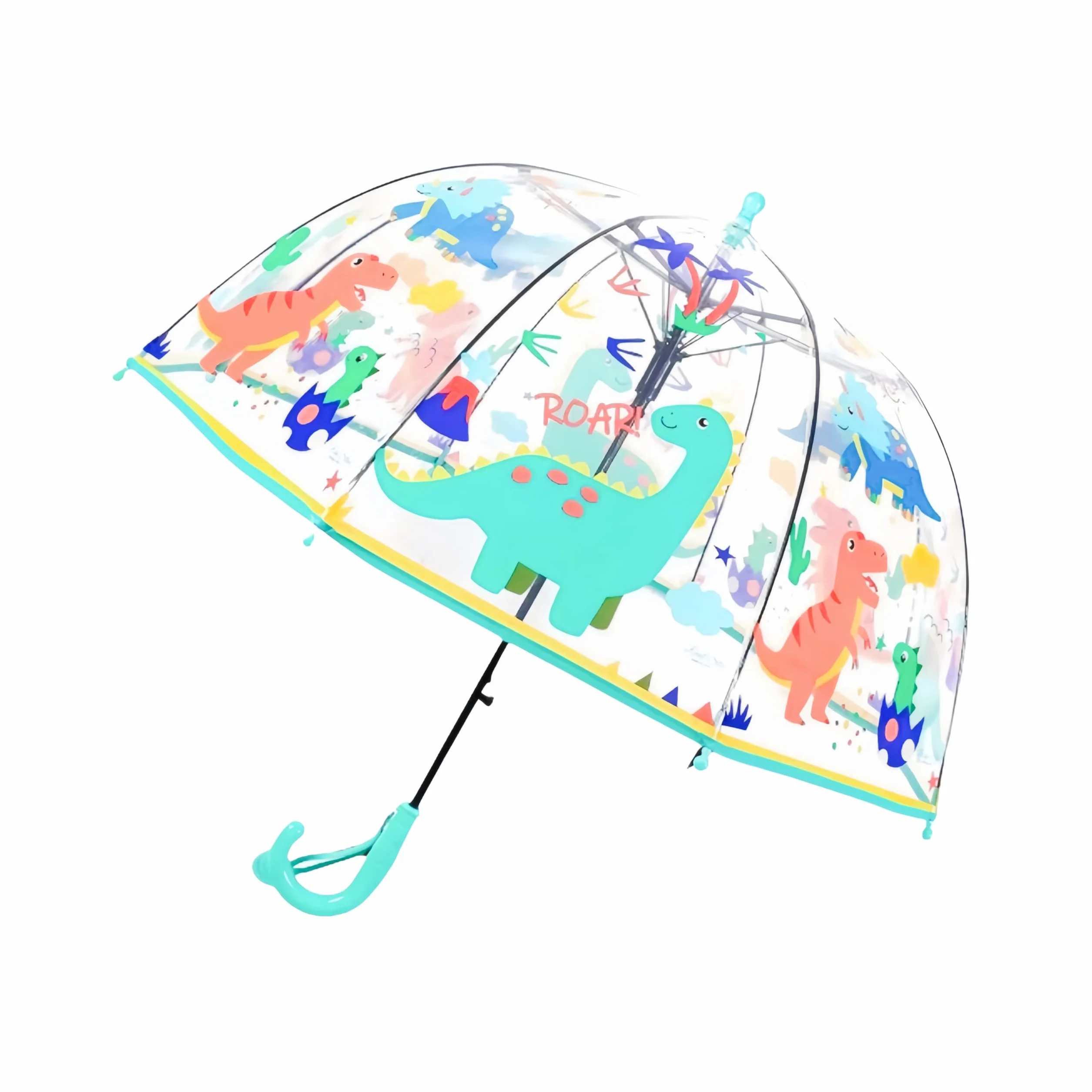 Parasol dziecięcy z dachem kopułowym, lekki, uroczy, zabawny design, ochrona przed wiatrem i deszczem, parasol w kształcie dzwonka, przezroczysty - prezent dla dzieci