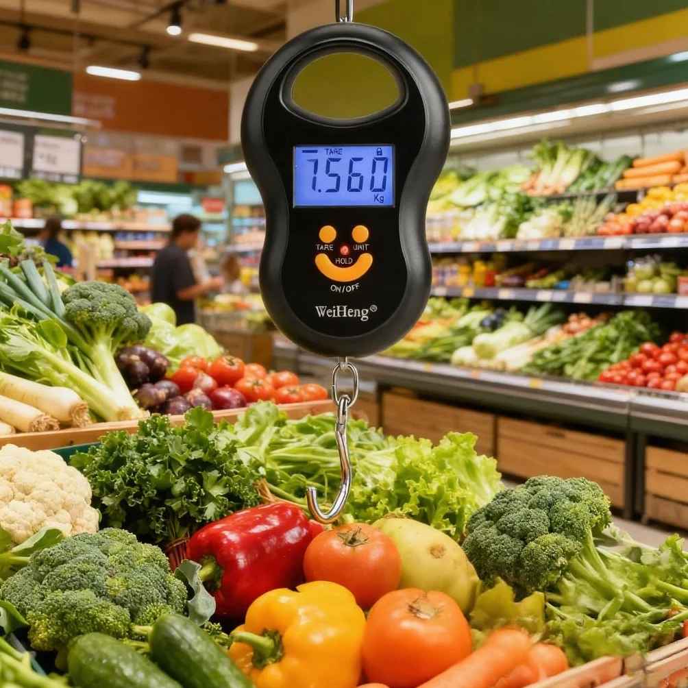 Waga bagażowa, 50 Kg/10G Lcd Cyfrowy Handheld Przenośny Żuraw Elektroniczny Waga Możliwość Powieszenia Hak Do Samolotu Podróży Bagaż Ważenie Domowe Zakupy Wędkarstwo