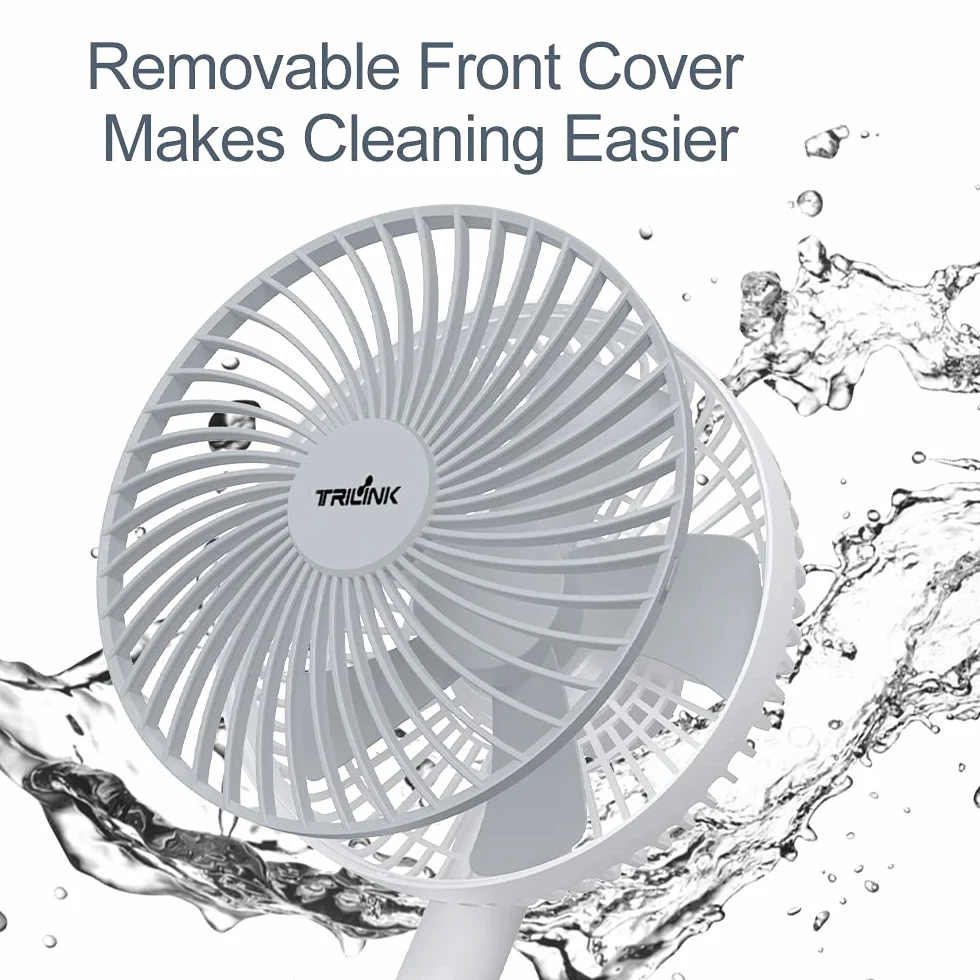 6-Inch Rechargeable Portable Desk Fan, Battery-Operated USB Table Fan with 4 Speed Levels, Mini Silent Fan for Home Office Camping