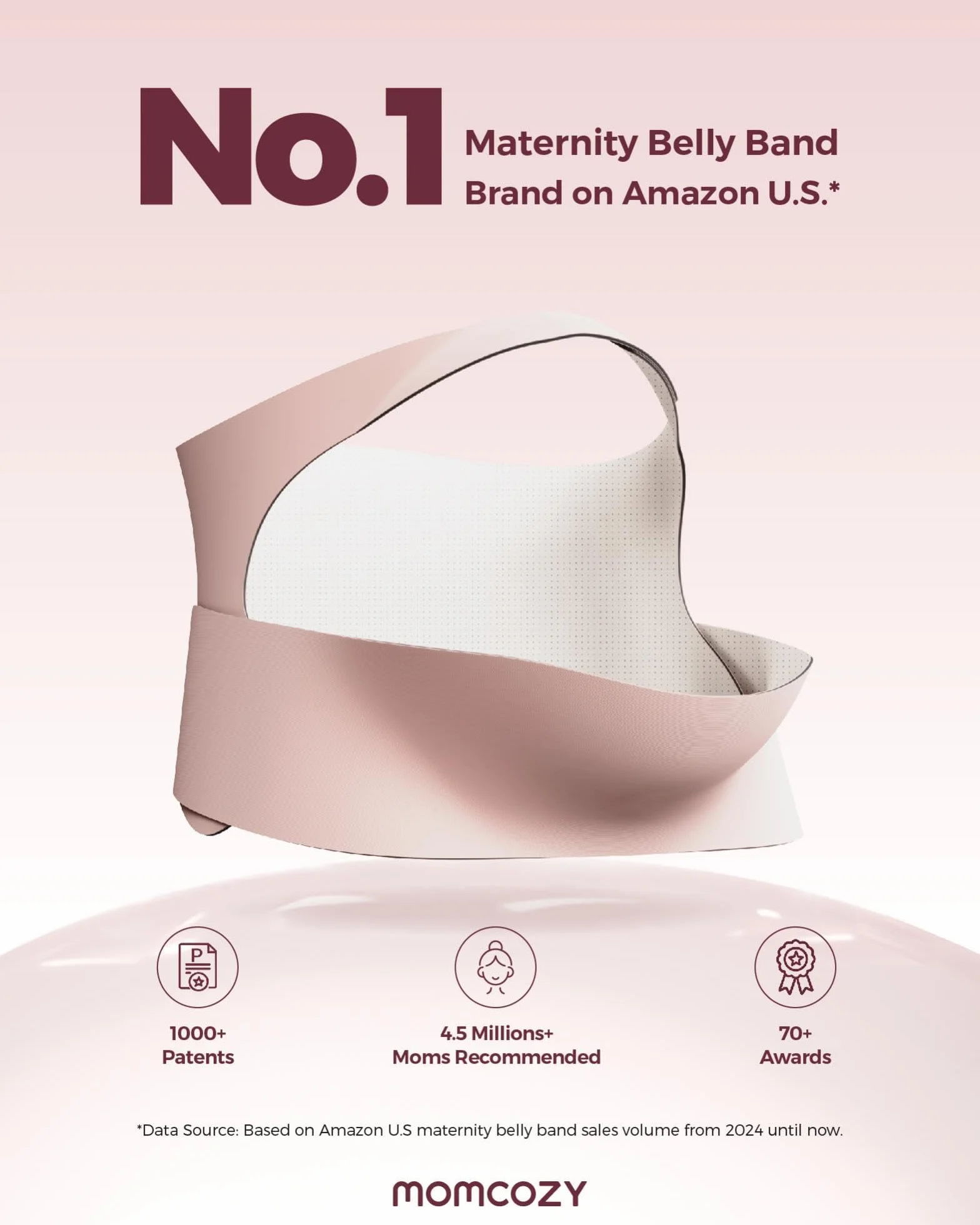 momcozy Opaska na brzuch dla kobiet w ciąży z ergonomicznym podparciem – niewidoczna i oddychająca na plecy, brzuch i talię